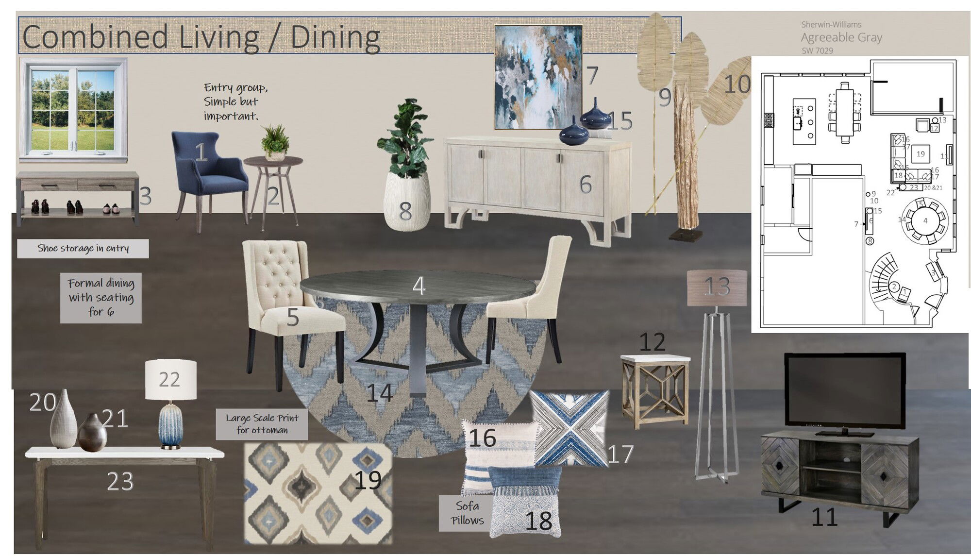 Online Designer Combined Living/Dining Interior Design Ideas