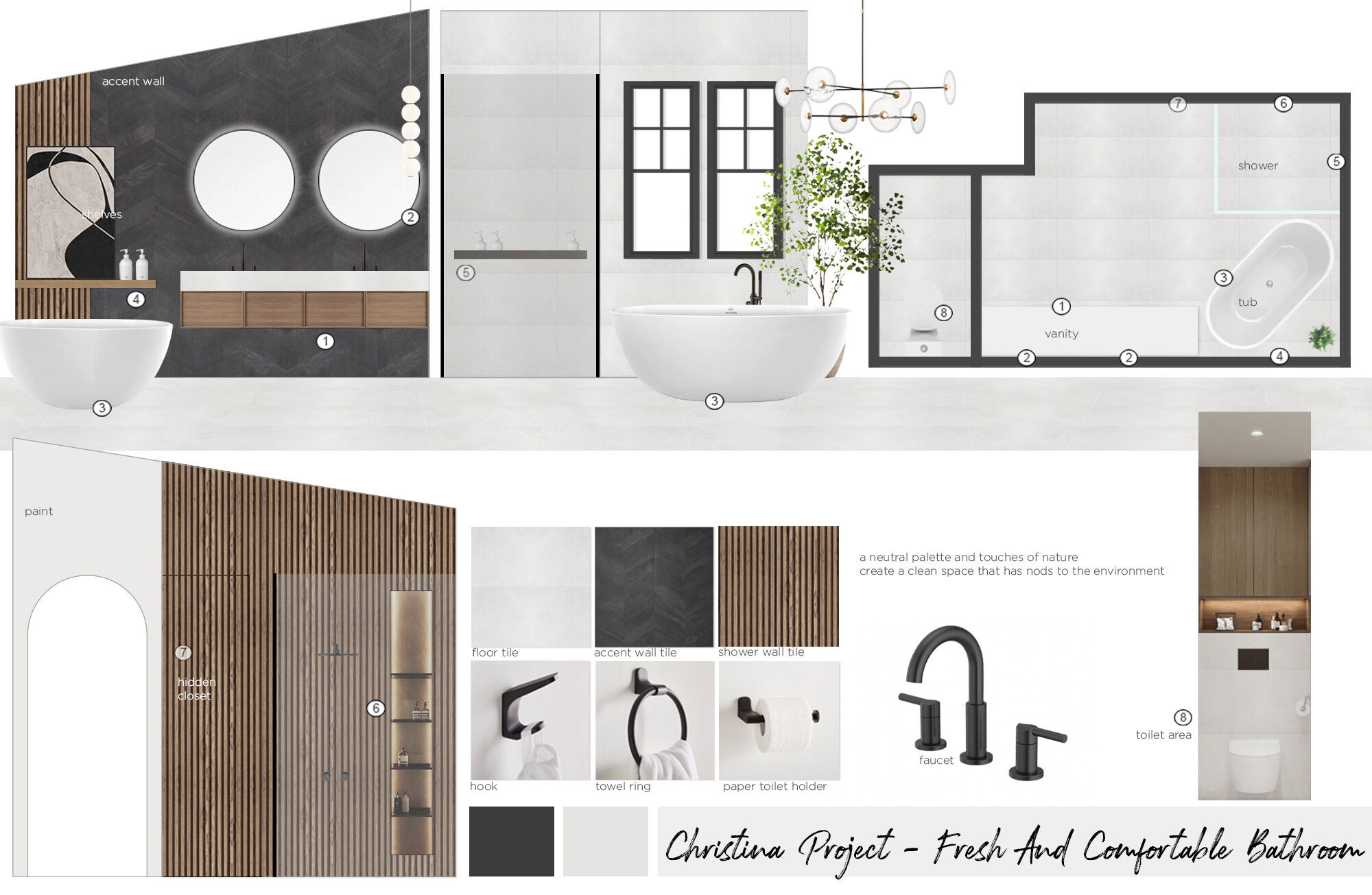 Modern Chic Bathroom Remodel Maya M. Moodboard 1 thumb