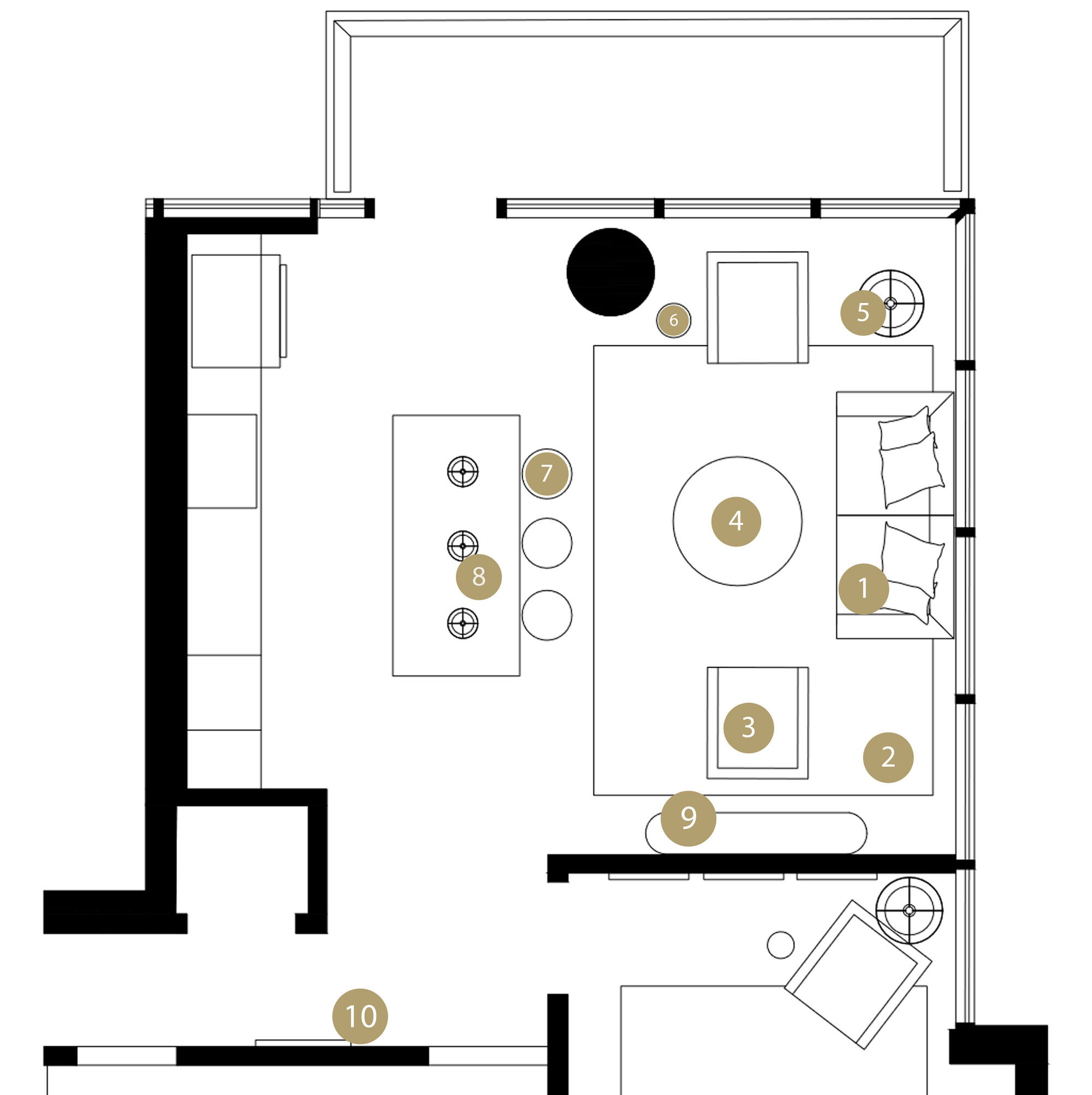 Online Designer Living Room Floorplan