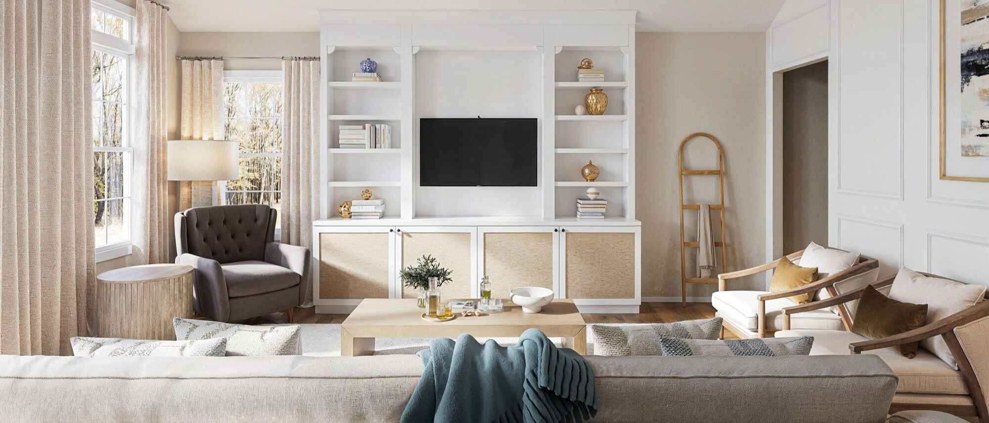 Neutral Minimalist Abode Renovation by interior designers in Lansing, Michigan
