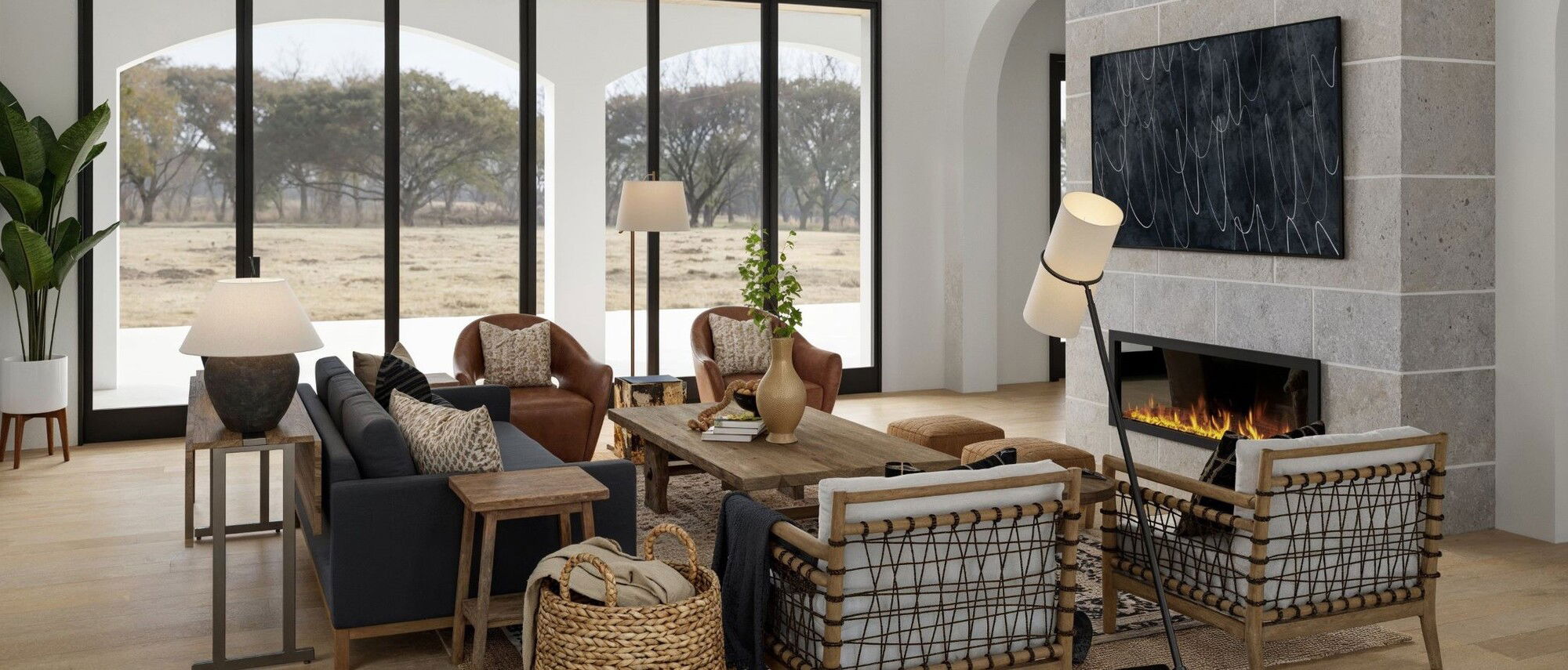 Custom House Great Room Design by top Lake Tahoe interior designers
