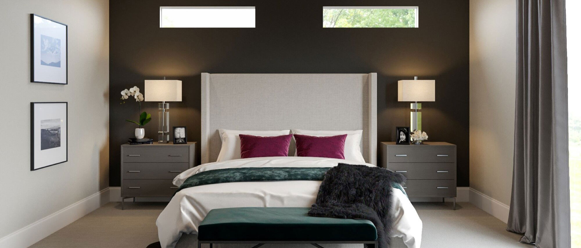 Contemporary Glam Bedroom Renovation- After Rendering