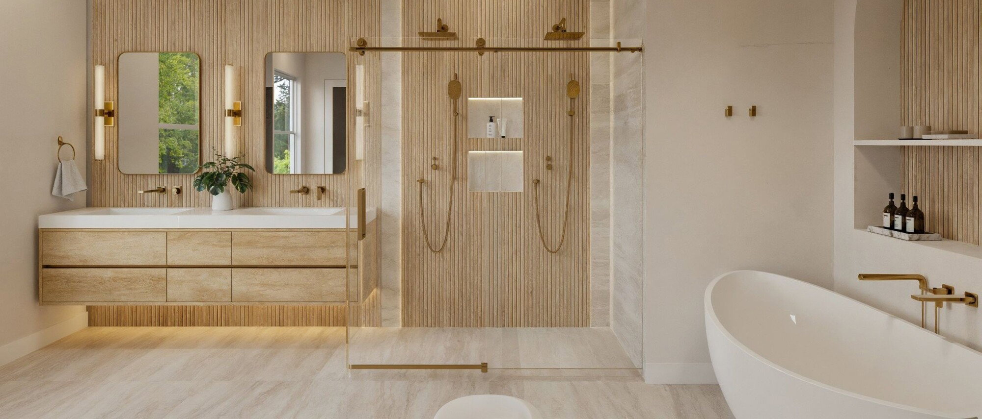 Serene Modern Elegance Bathroom Design by top Greenwich interior designers