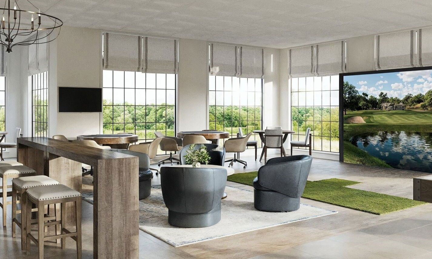 Diseño de interiores masculino para lounge de Country Club por los mejores diseñadores de interiores de Shreveport