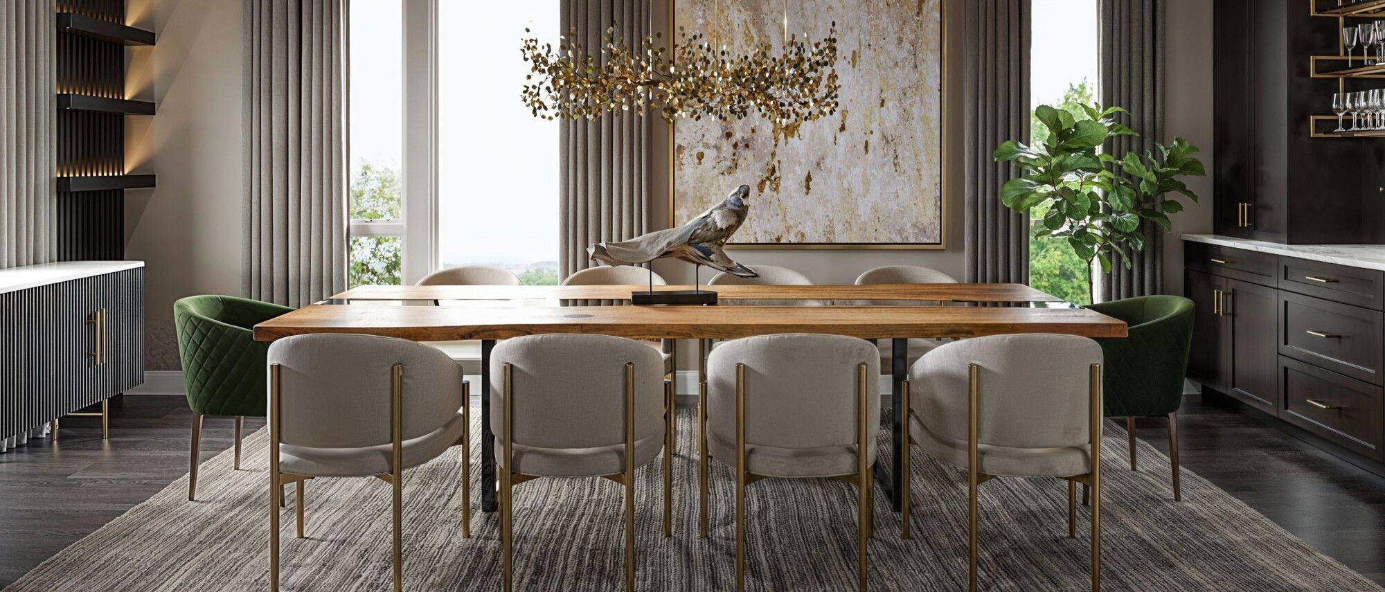 Classy Contemporary Dining Room by interior designers in Baltimore, Maryland