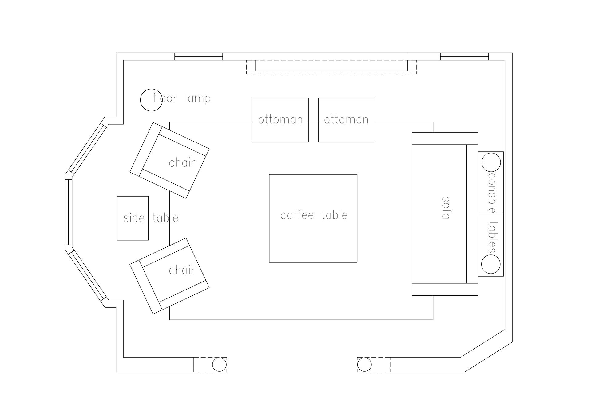 Online Designer Living Room Floorplan