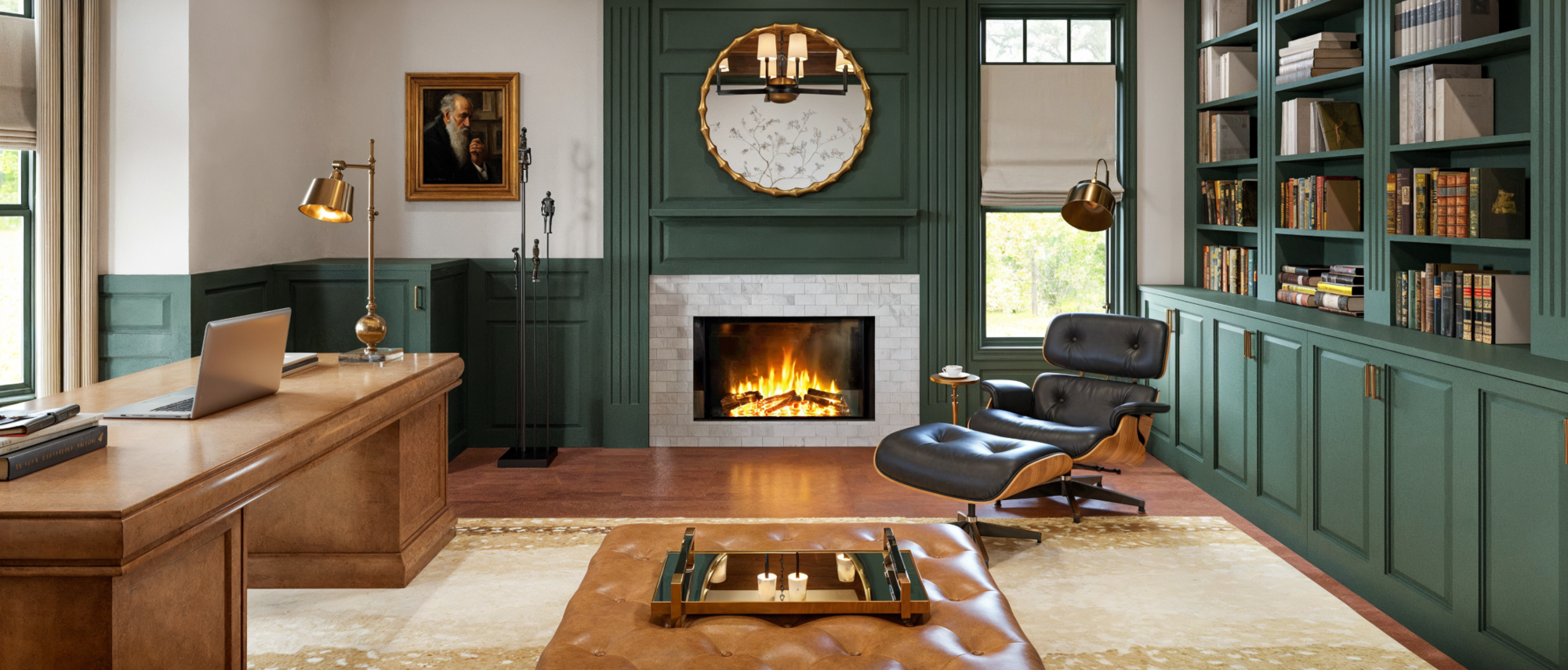 Diseño de Oficina Verde en Casa - Renderizado Después