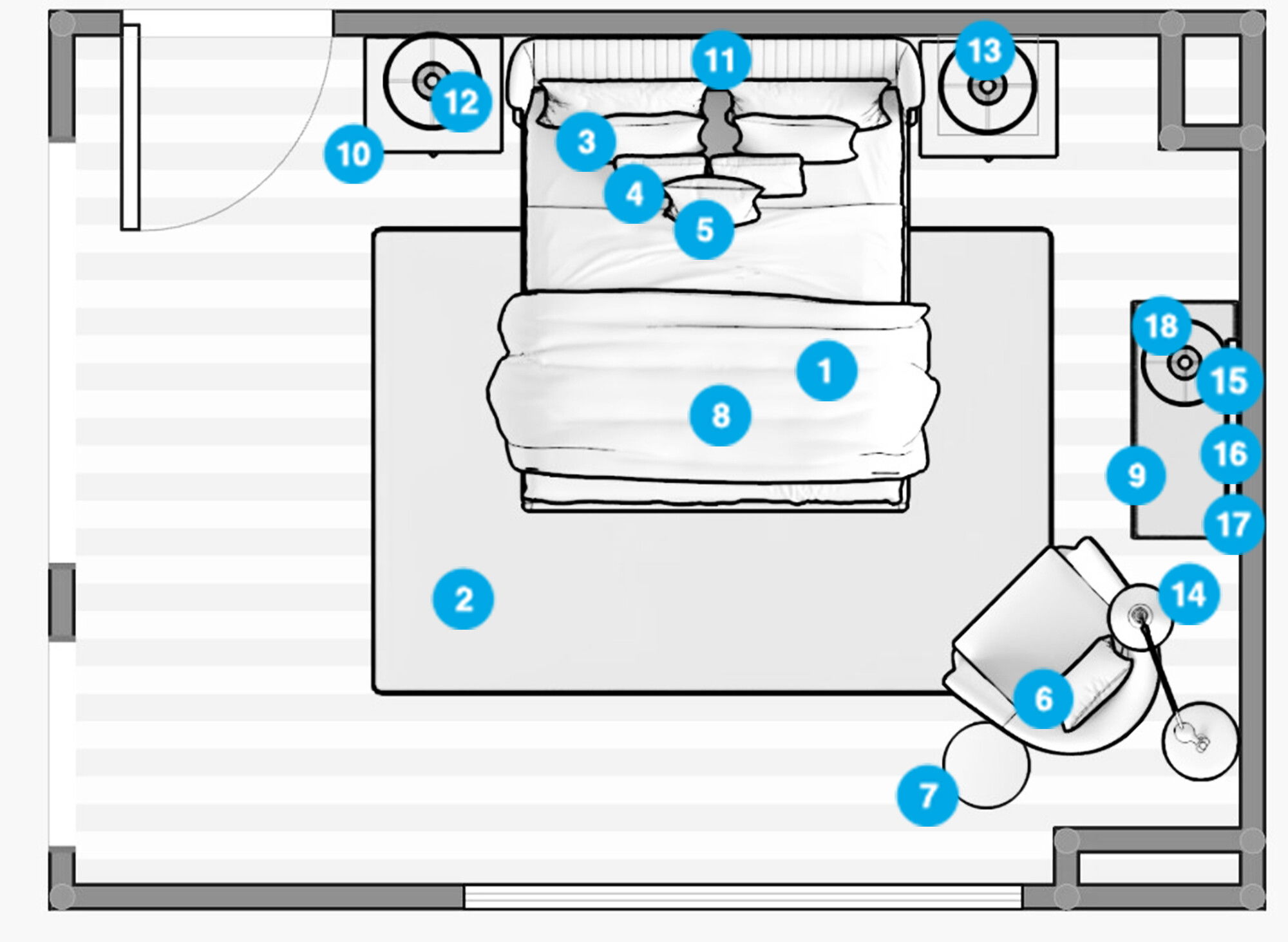 Online Designer Bedroom Floorplan