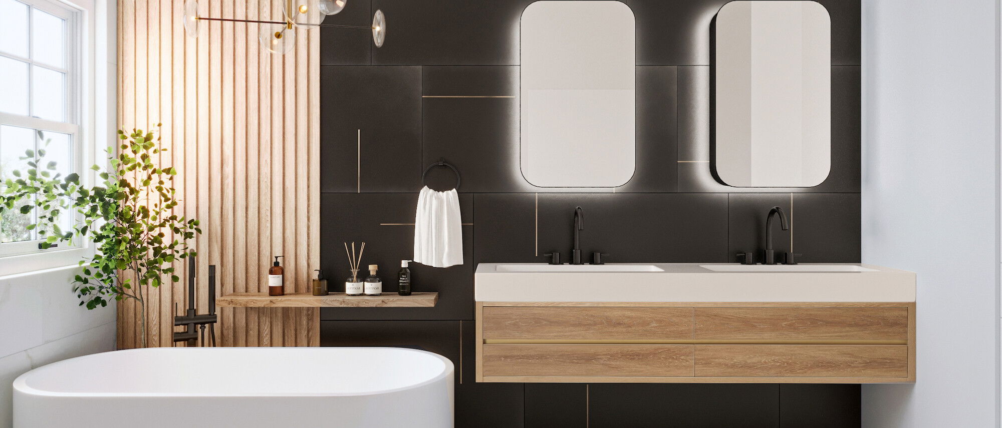 Modern Chic Bathroom Remodel by affordable Miami interior designers