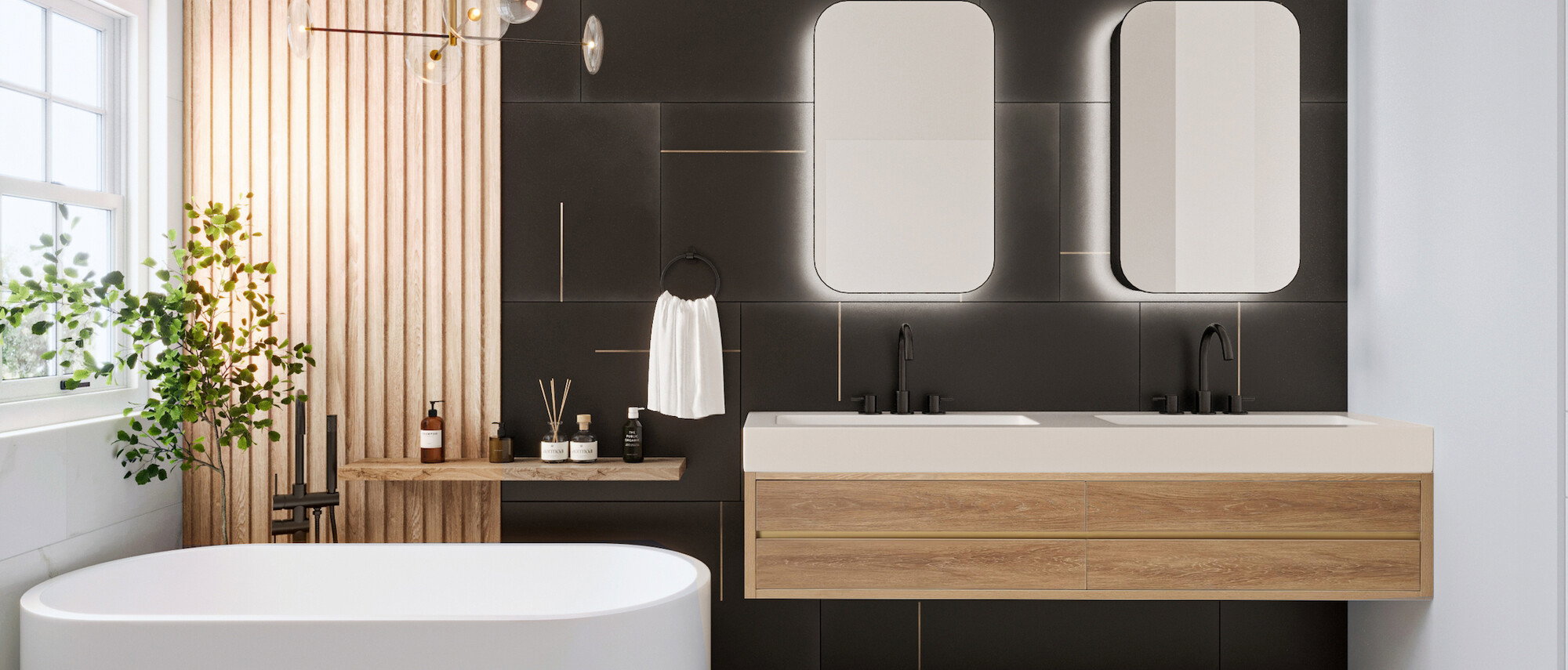 Modern Chic Bathroom Remodel by affordable Port St. Lucie interior designers