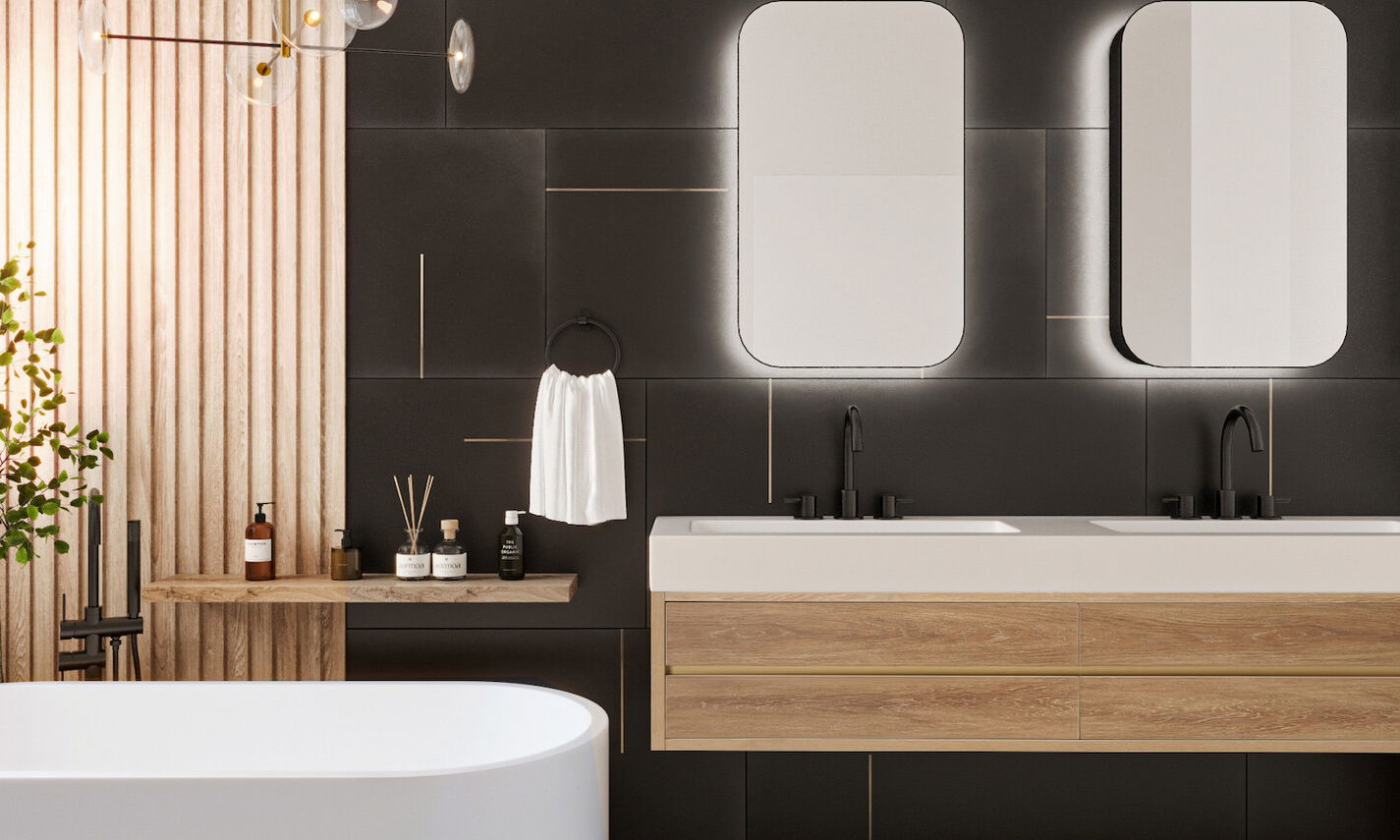 Modern Chic Bathroom Remodel by interior designers in Miami, Florida