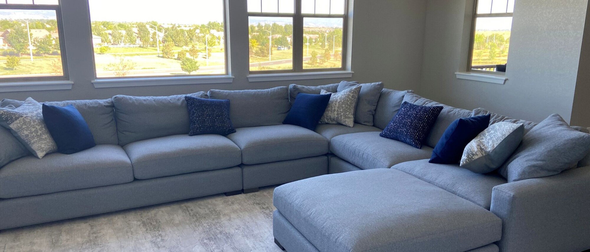High Ceiling Modern Living Room Interior Design-Anna Before Photo