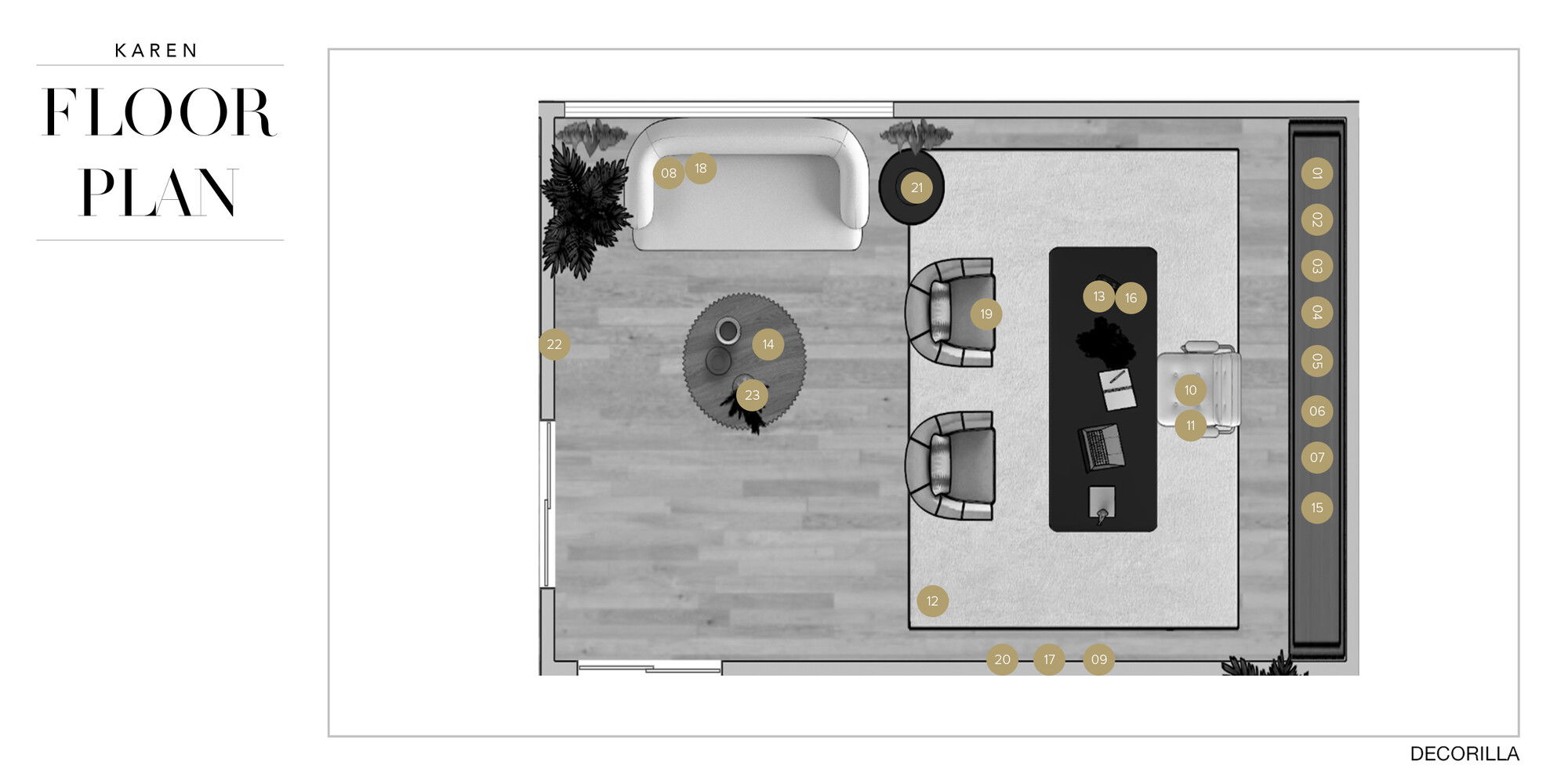 Online Designer Living Room Floorplan