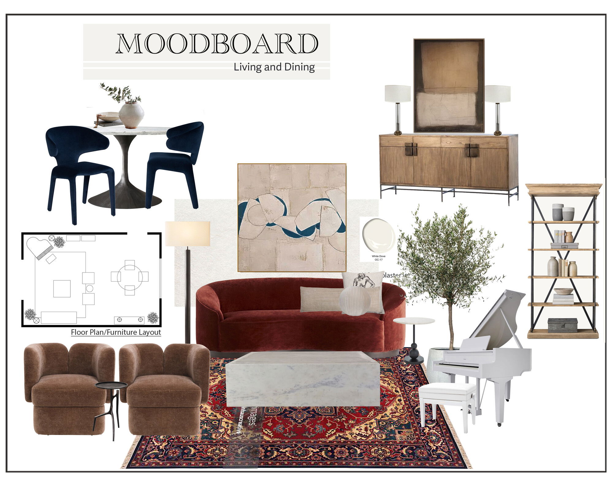 Online Designer Combined Living/Dining Interior Design Ideas