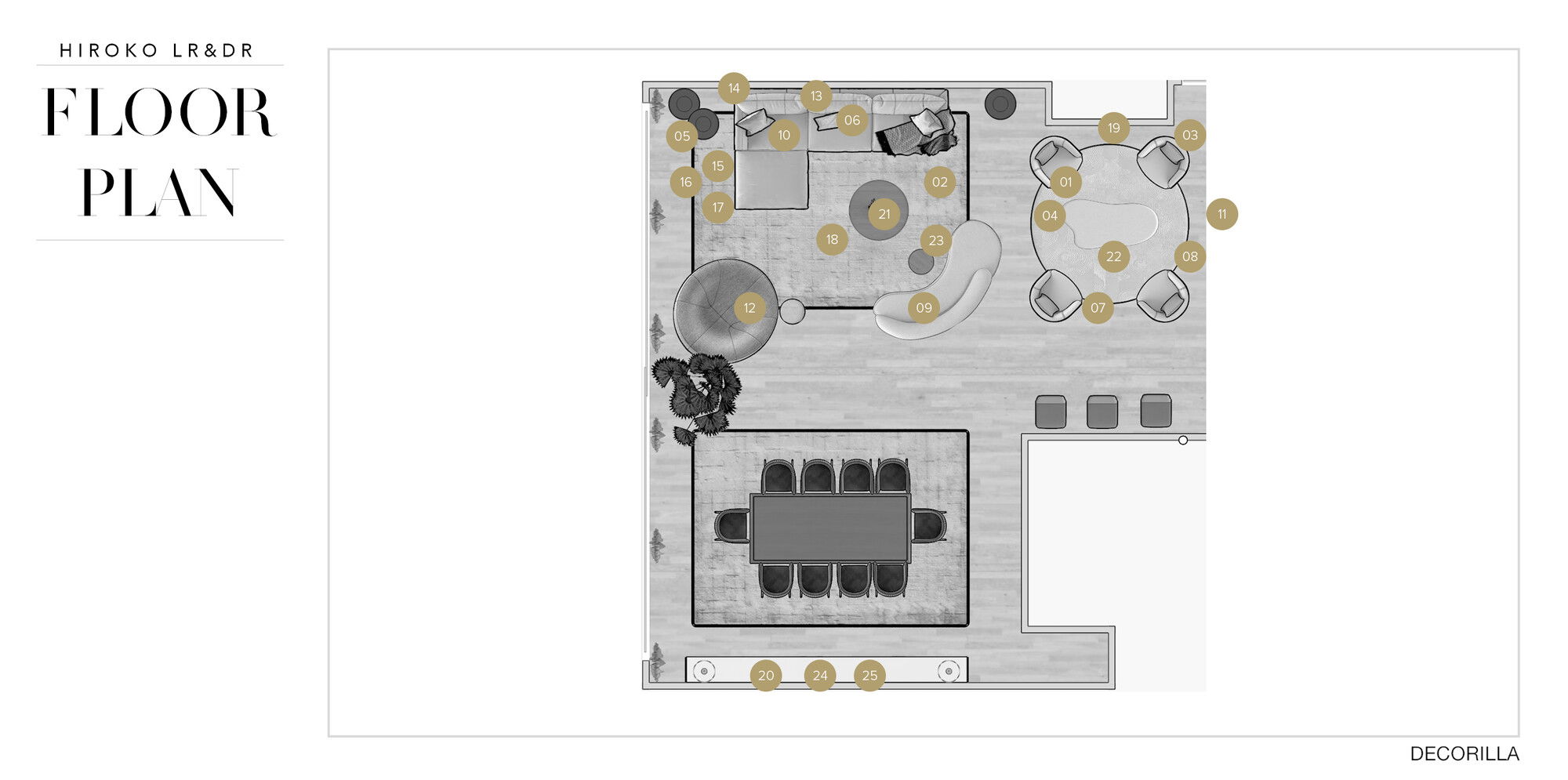 Online Designer Combined Living/Dining Floorplan