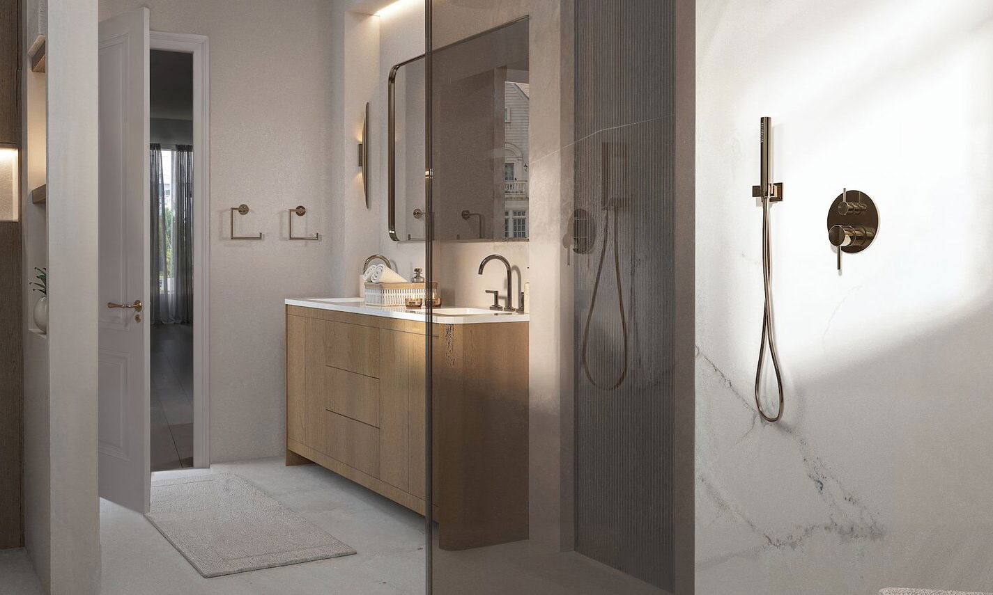 Stylish Modern Bedroom & Bathroom Remodel by interior designers in St Louis, Missouri