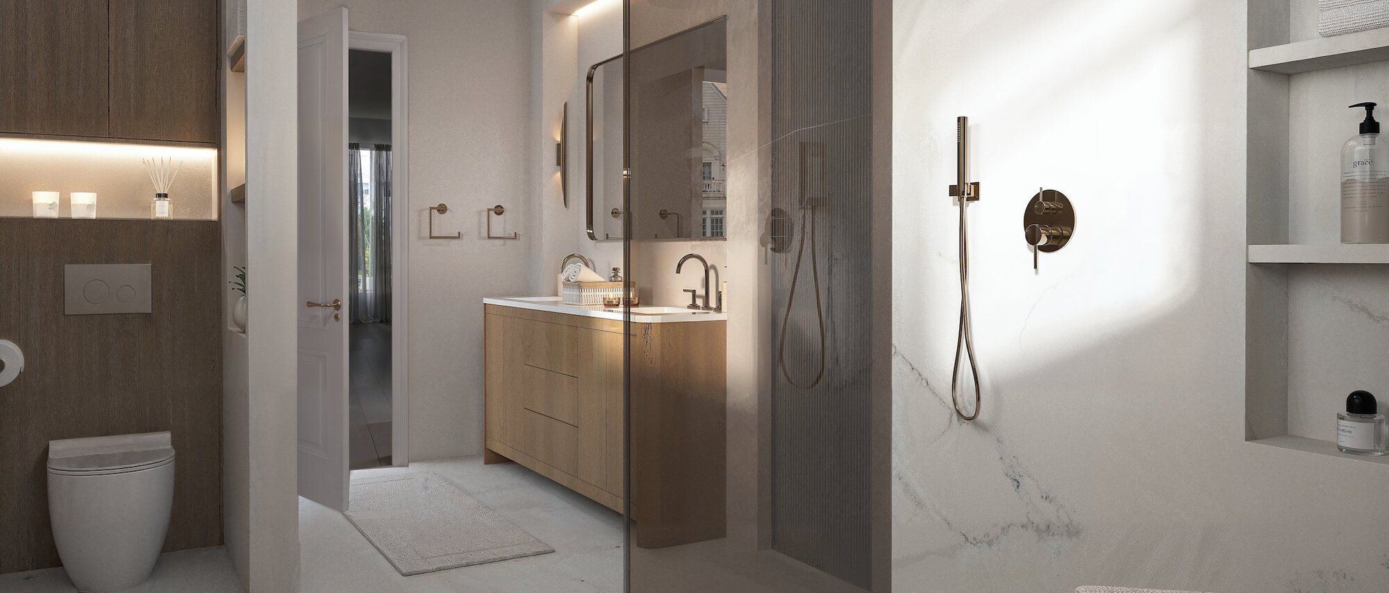 Stylish Modern Bedroom & Bathroom Remodel by interior designers in St Louis, Missouri