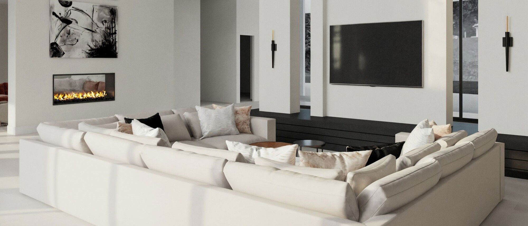 Sleek Modern Home Interior & Patio by top Las Vegas interior designers