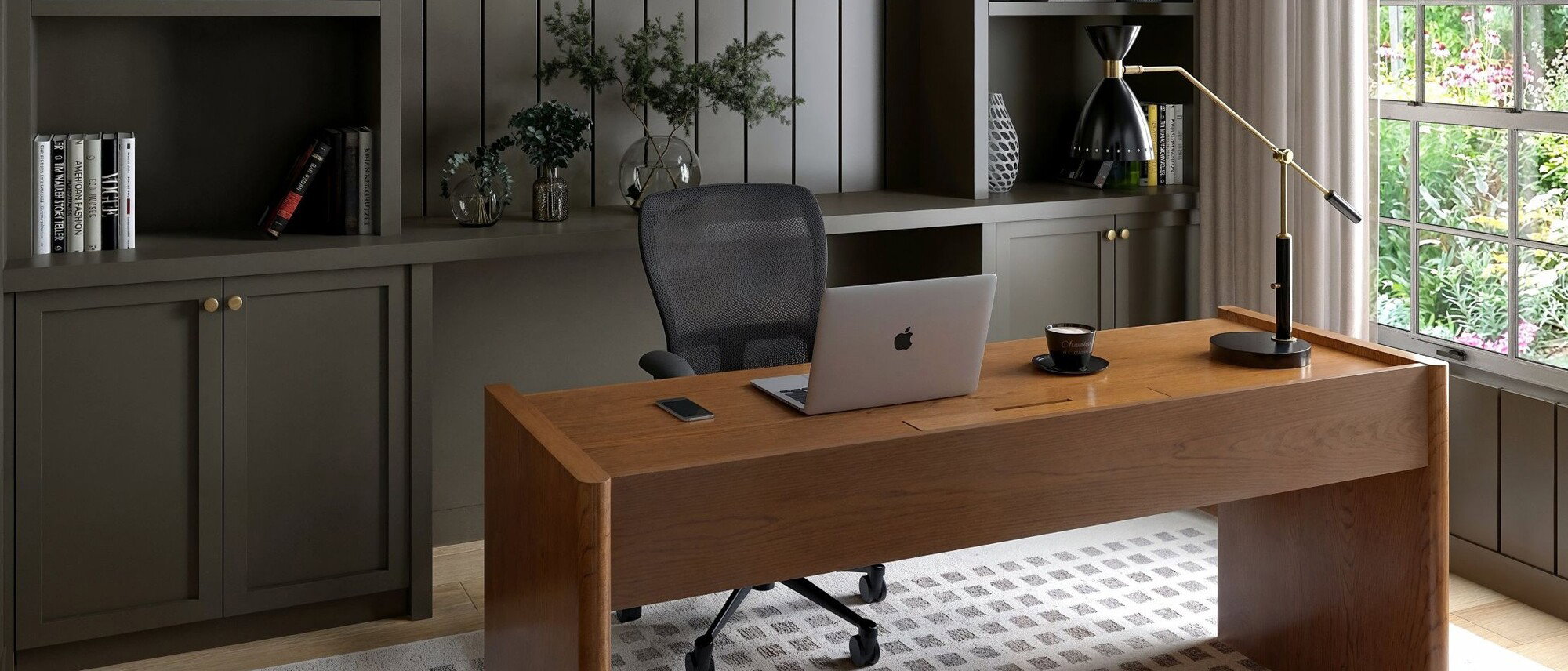 Timeless Modern Home Office Renovation by interior designers in Round Rock, Texas