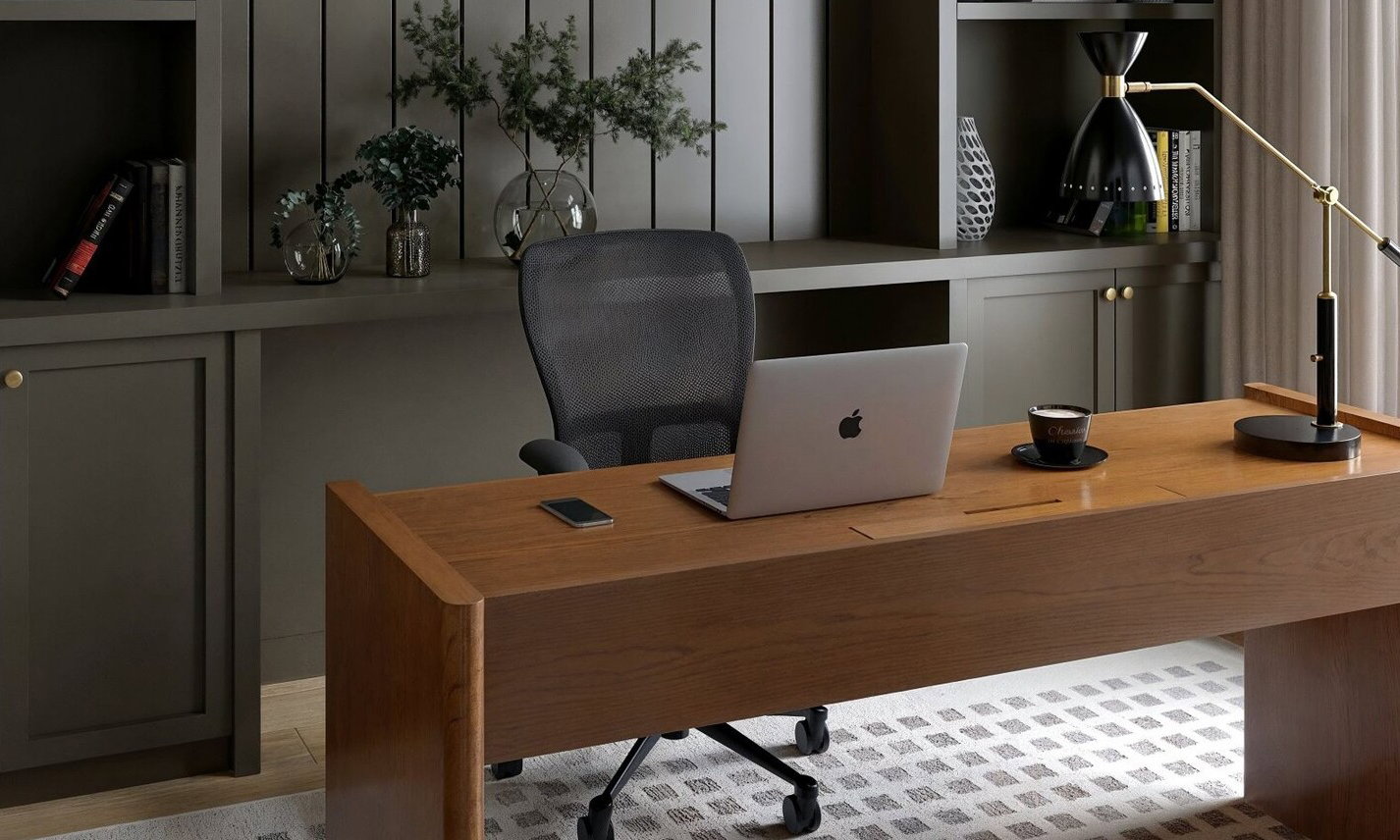 Timeless Modern Home Office Renovation by interior designers in San Antonio, Texas