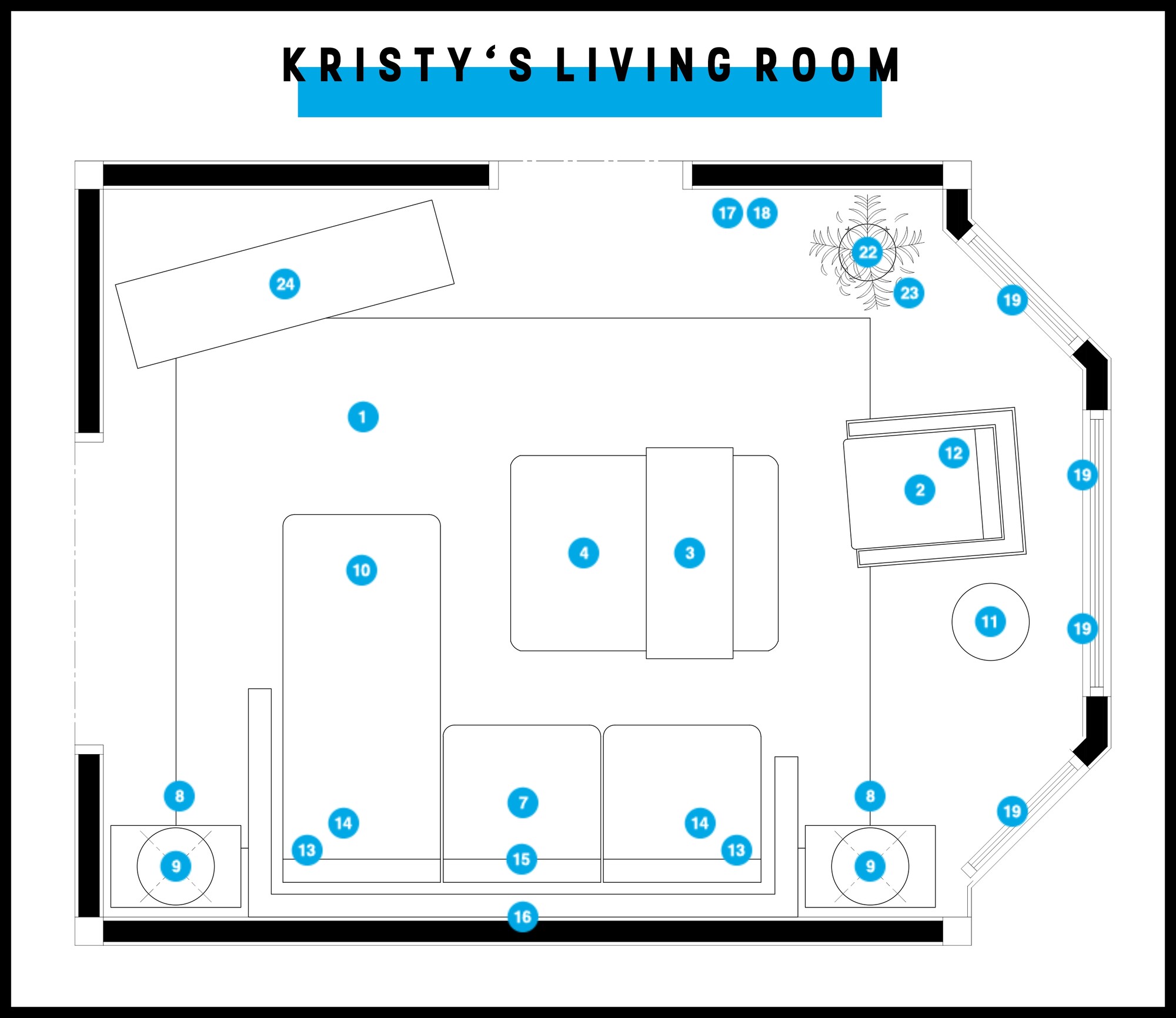 Online Designer Living Room Floorplan