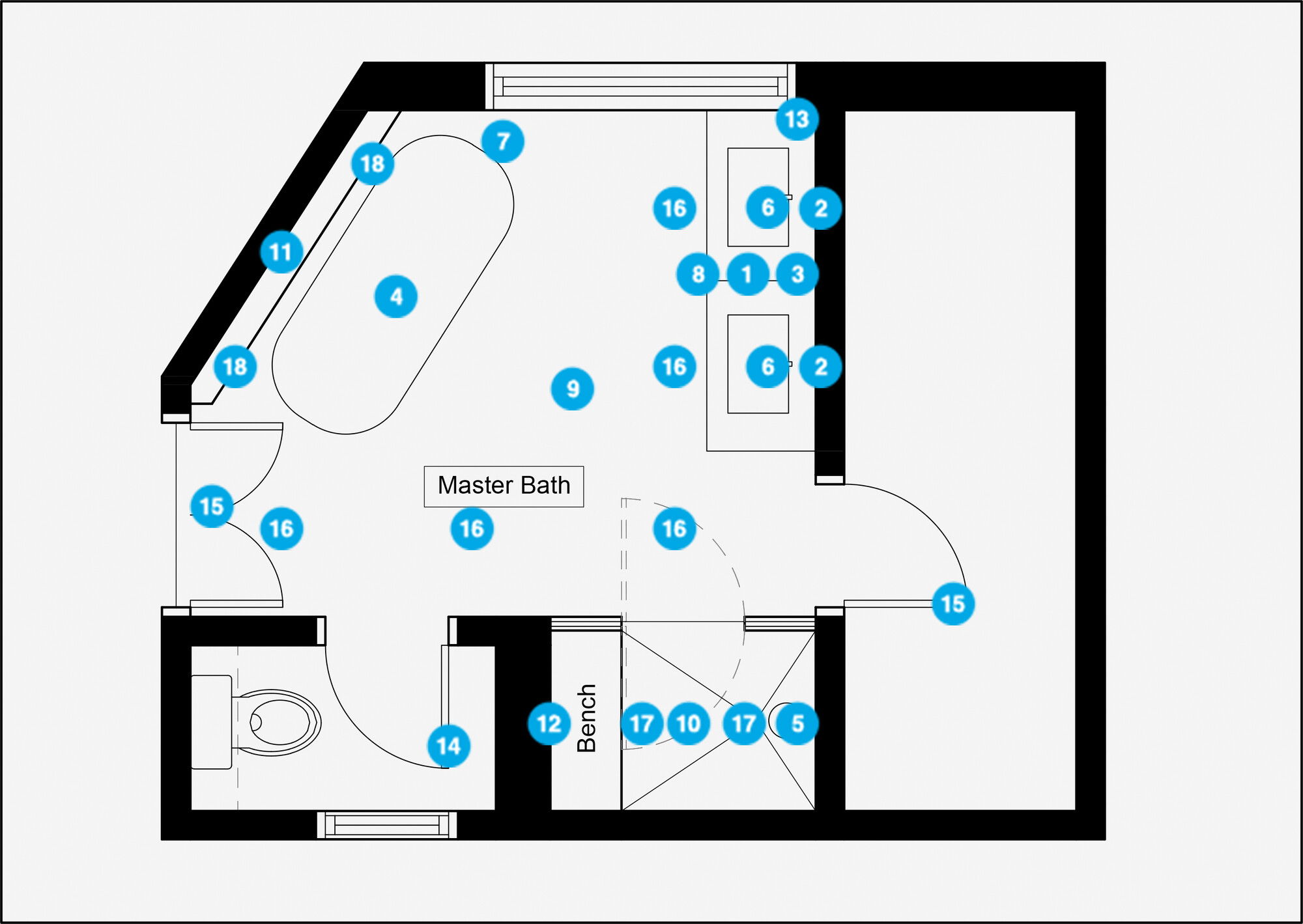 Online Designer Bathroom Floorplan