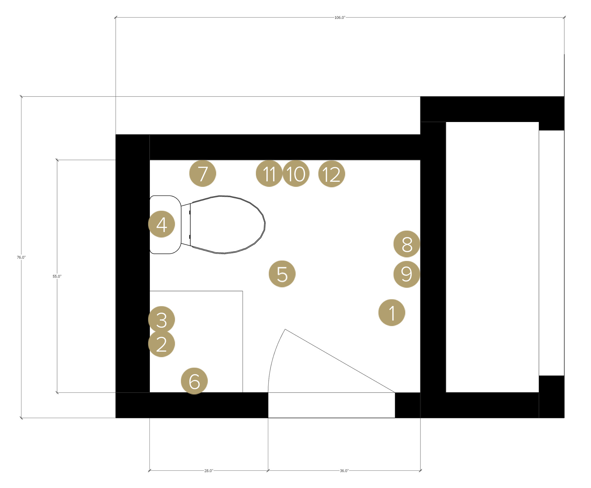 Online Designer Bathroom Floorplan