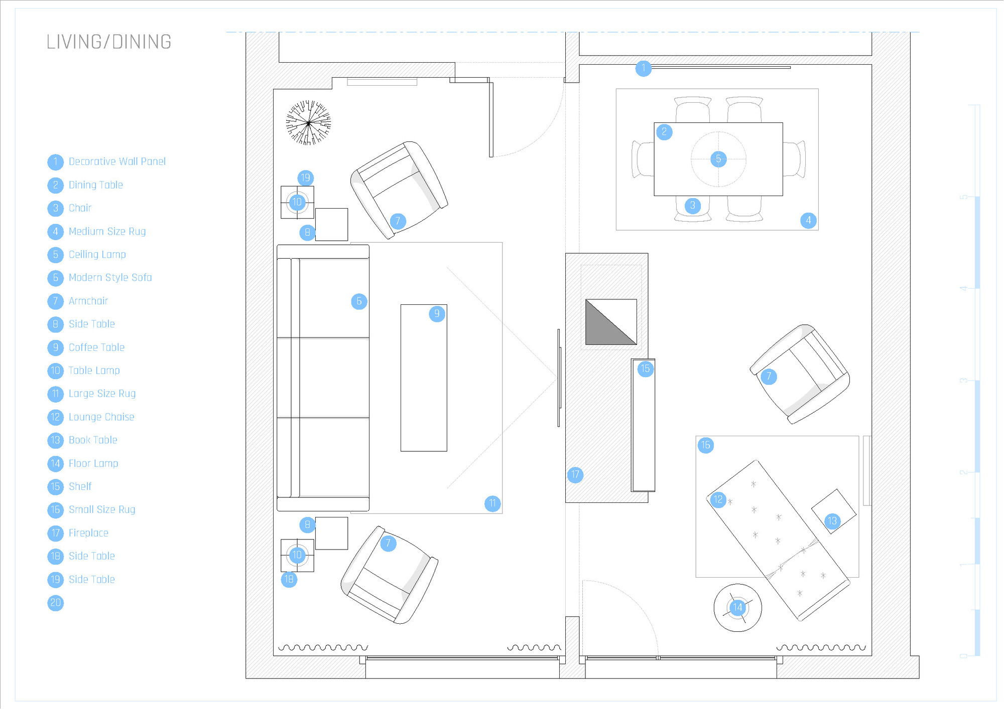 Plano de Sala-Comedor del Diseñador en Línea