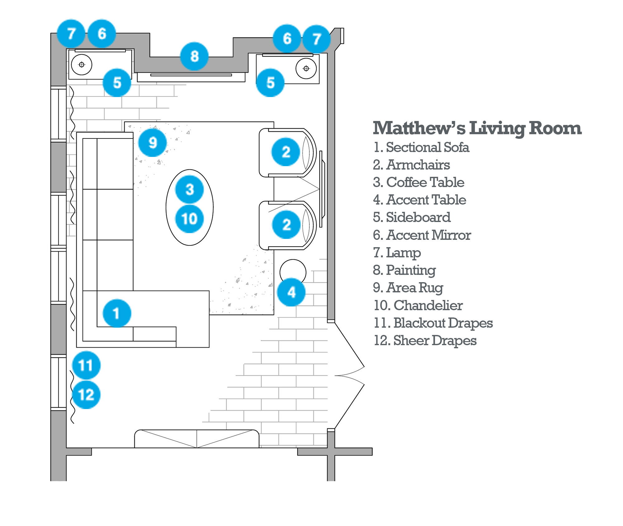 Online Designer Living Room Floorplan