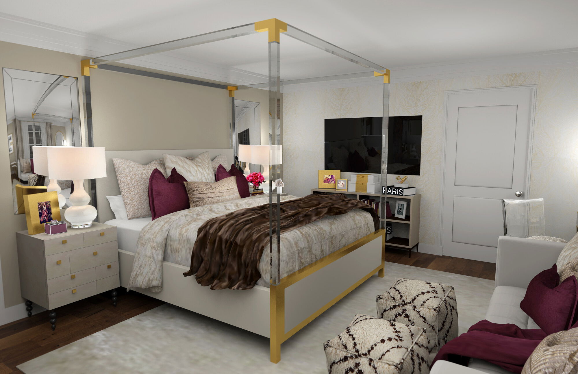 Online Designer Bedroom 3D Model 3