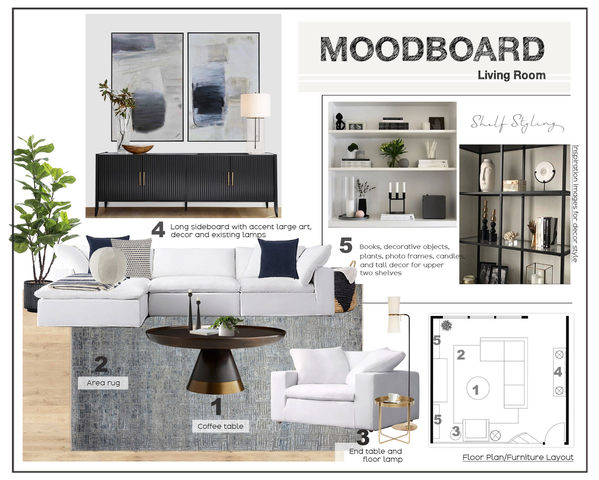 Contemporary Great Room Interior Design Marine H. Moodboard 2 thumb