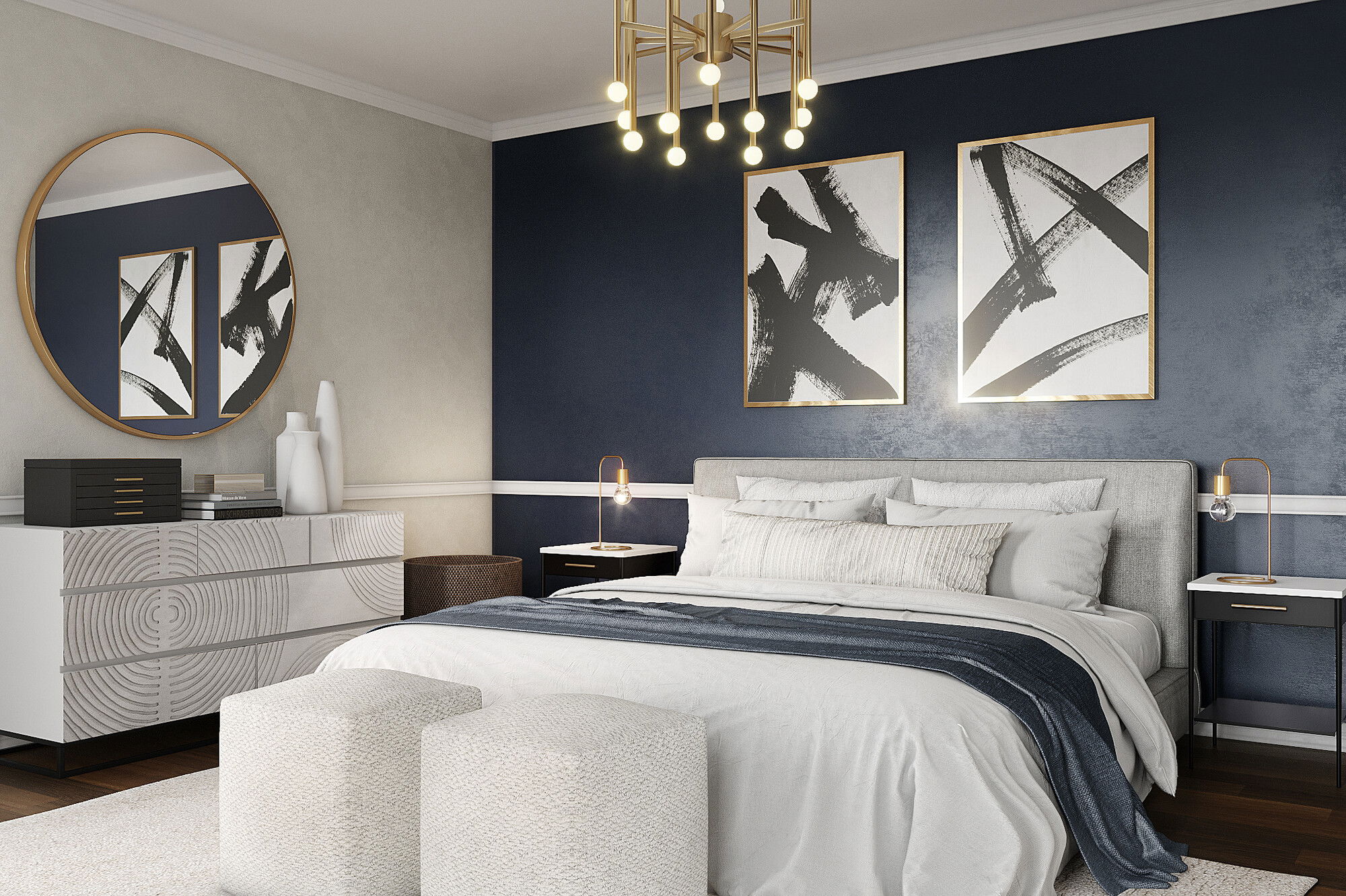 Online Designer Bedroom 3D Model 1