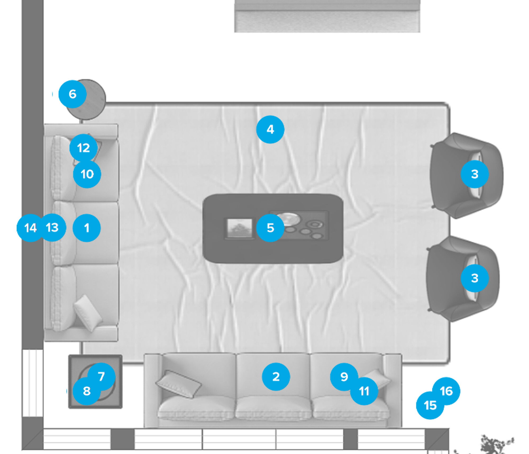 Online Designer Living Room Floorplan