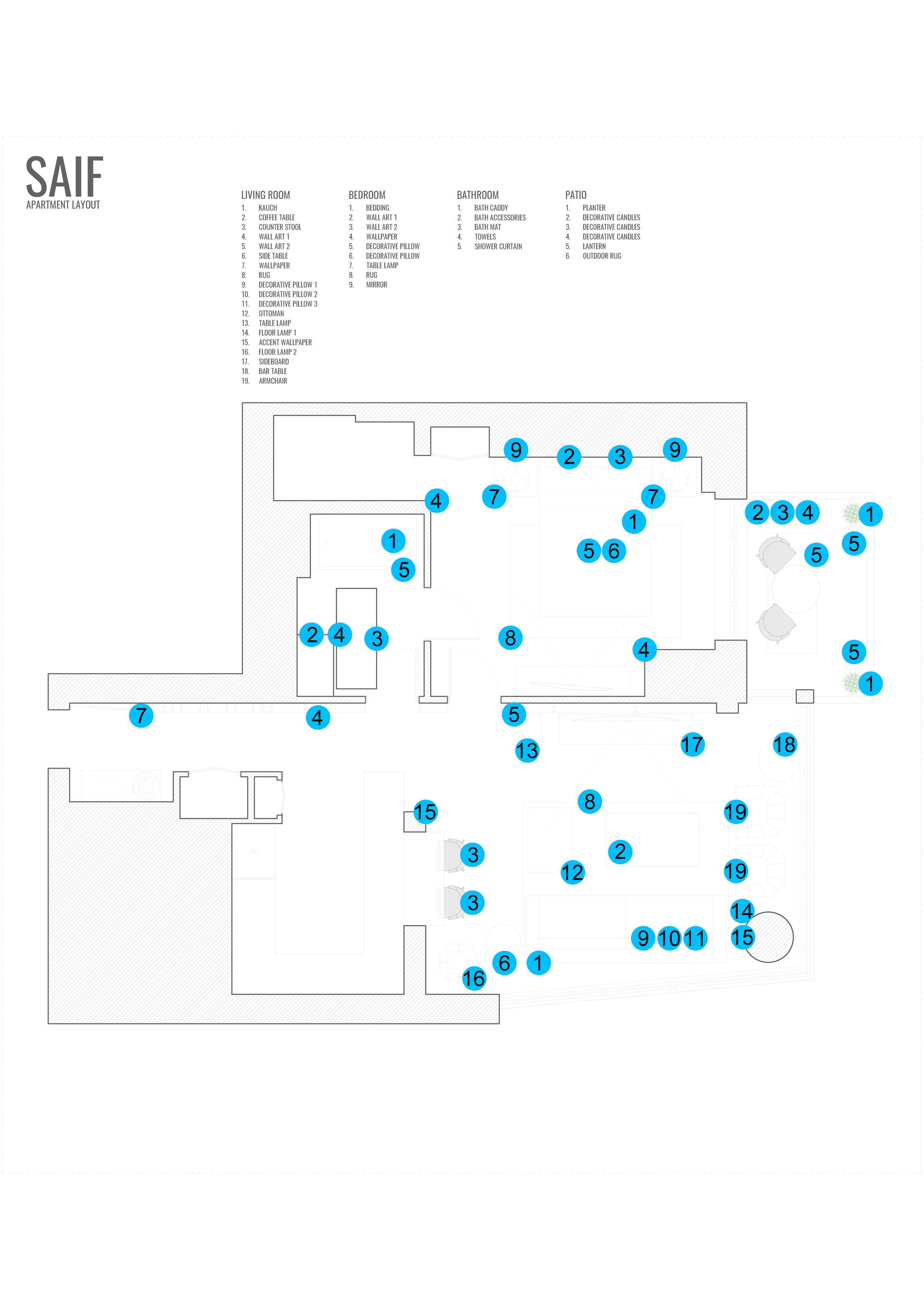 Online Designer Combined Living/Dining Floorplan