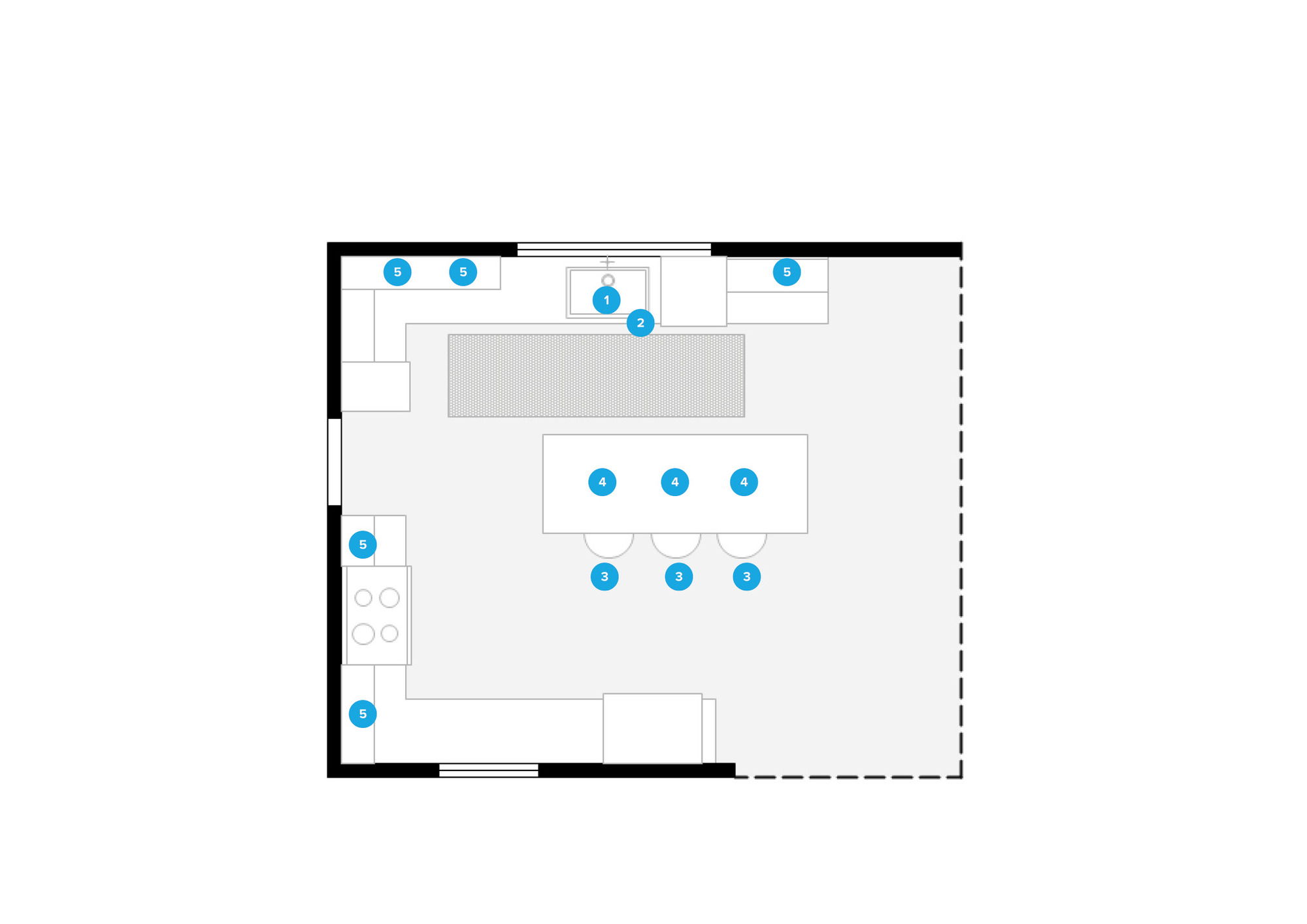 Online Designer Kitchen Floorplan