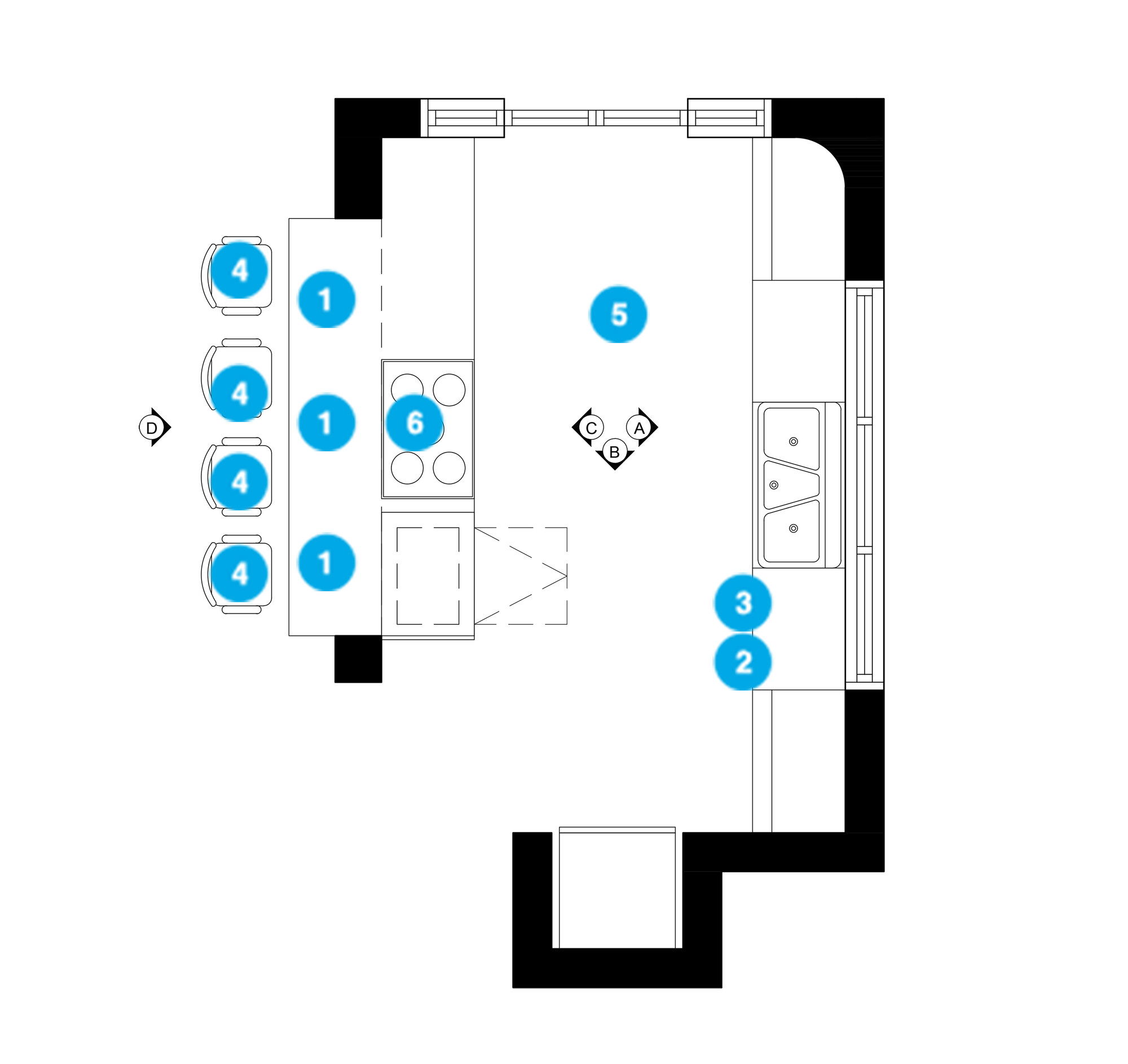 Online Designer Kitchen Floorplan