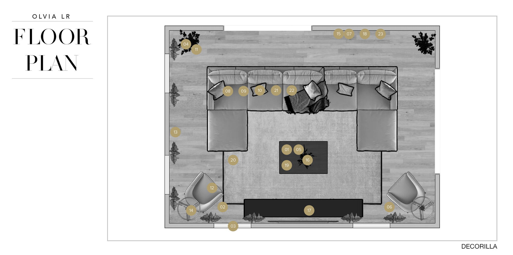 Online Designer Living Room Floorplan