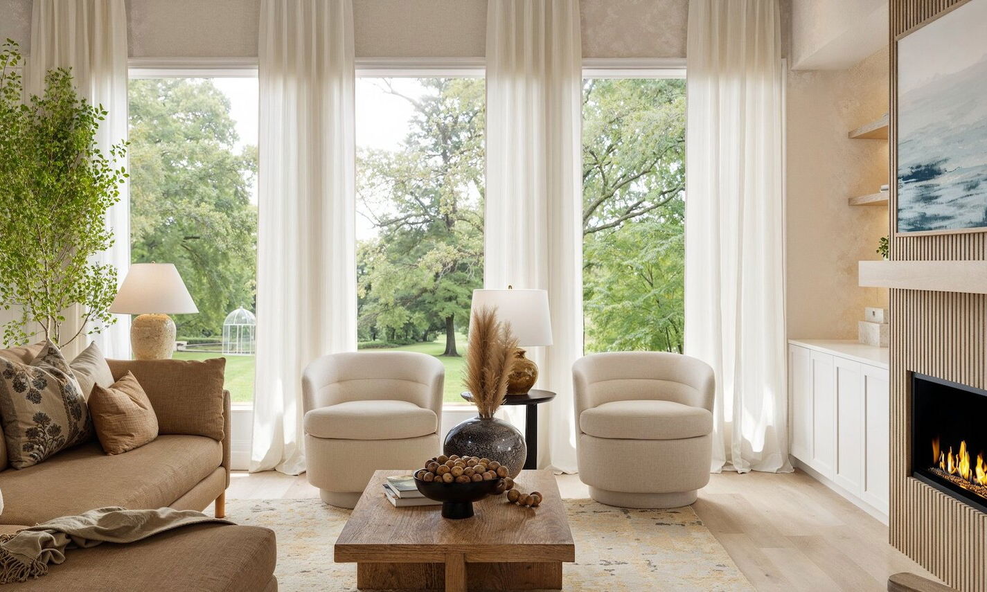 Elegant & Inviting Transitional Home Renovation by interior designers in Houston, Texas