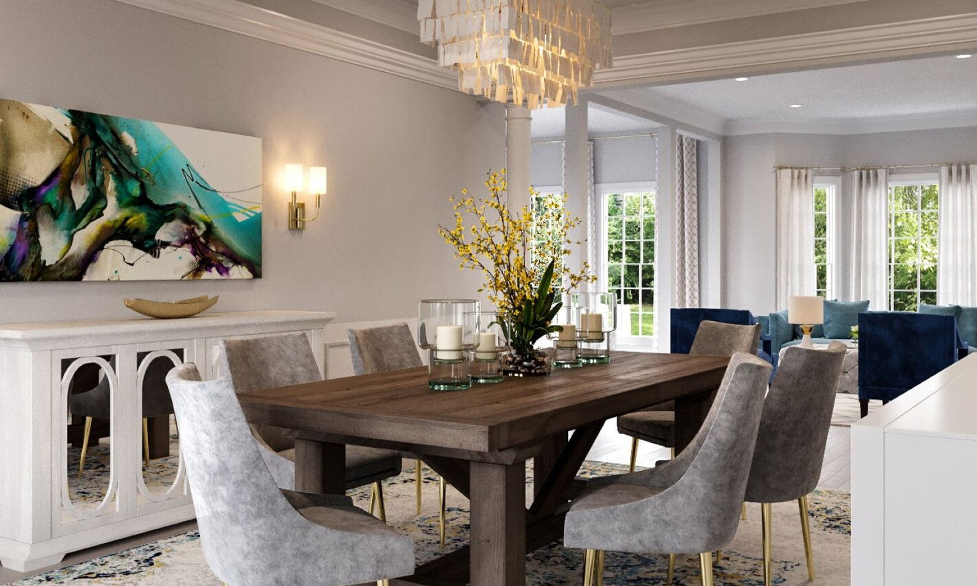 Glam Contemporary Home Interior by affordable Bethesda interior designers