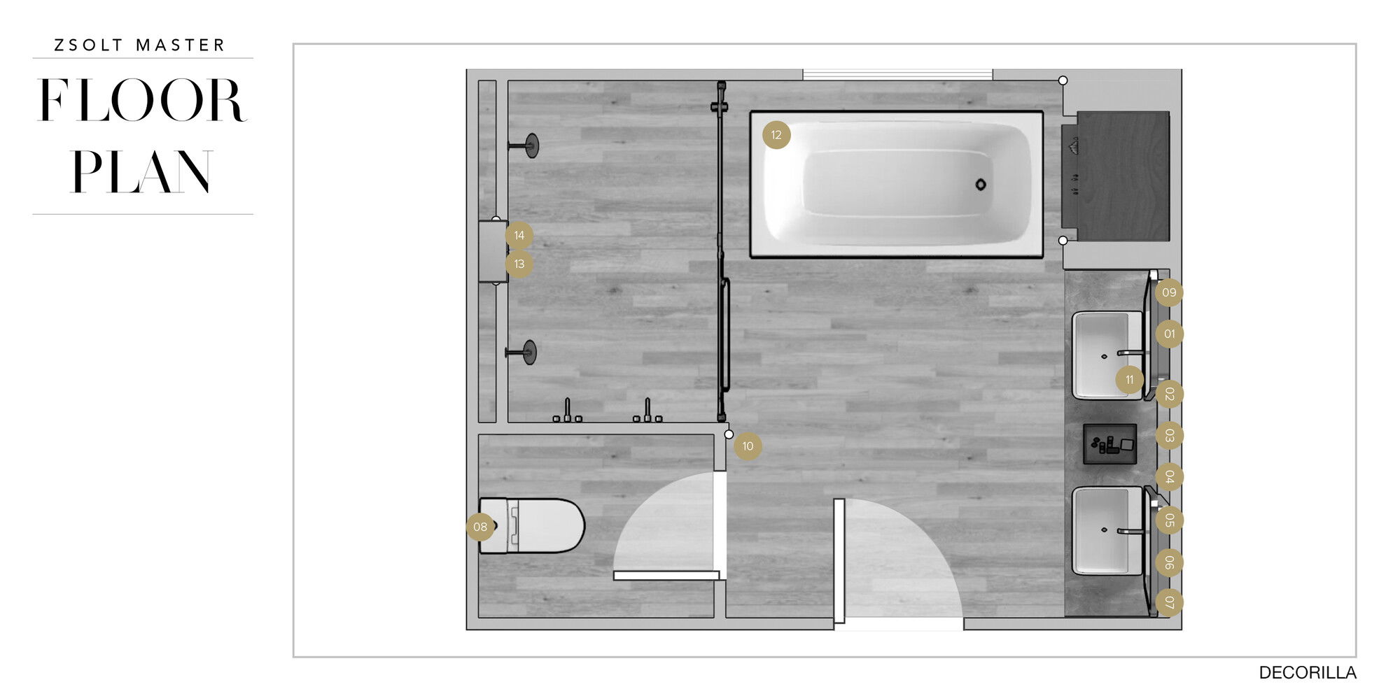Online Designer Bathroom Floorplan