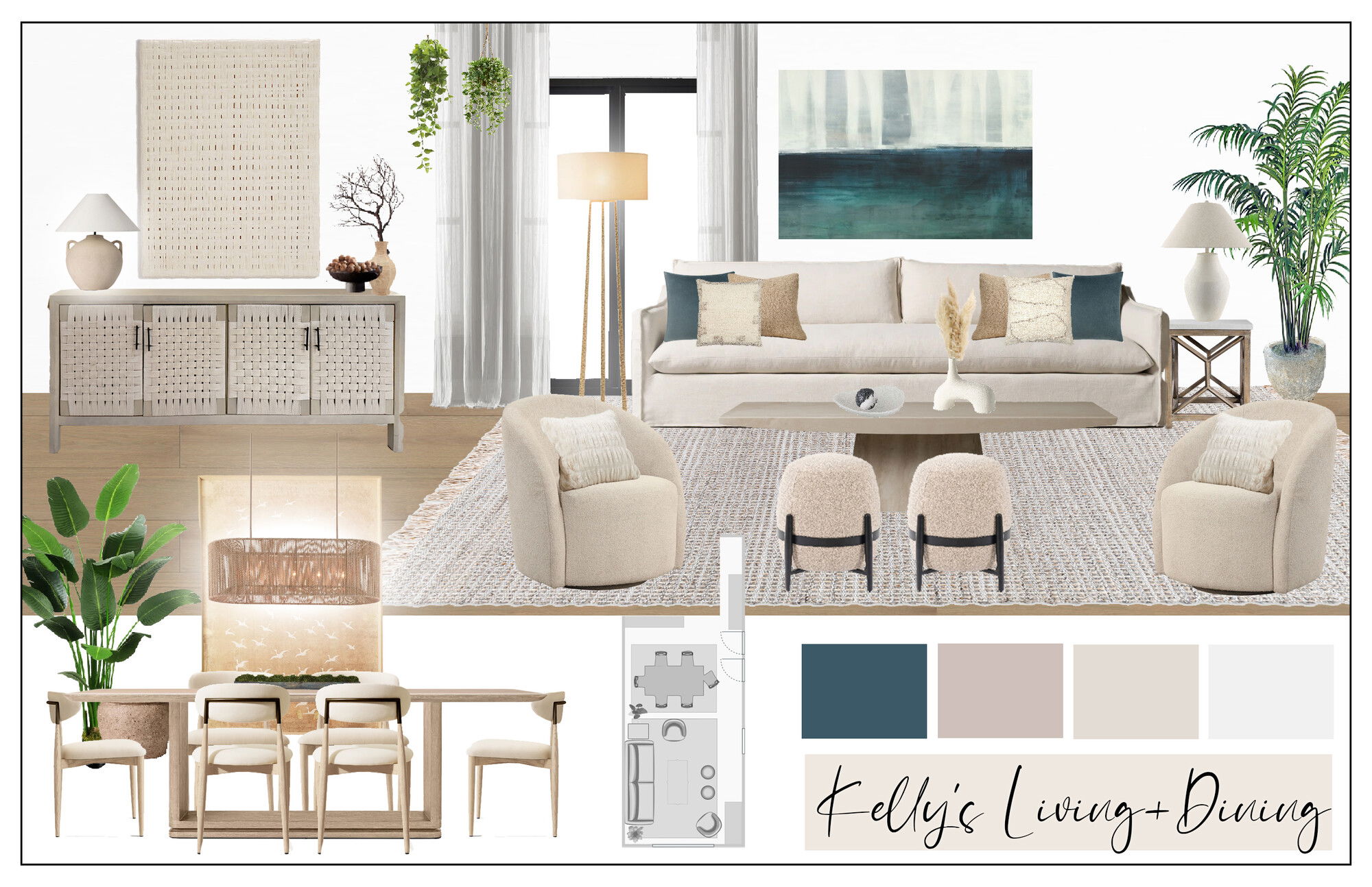 Online Designer Combined Living/Dining Interior Design Ideas