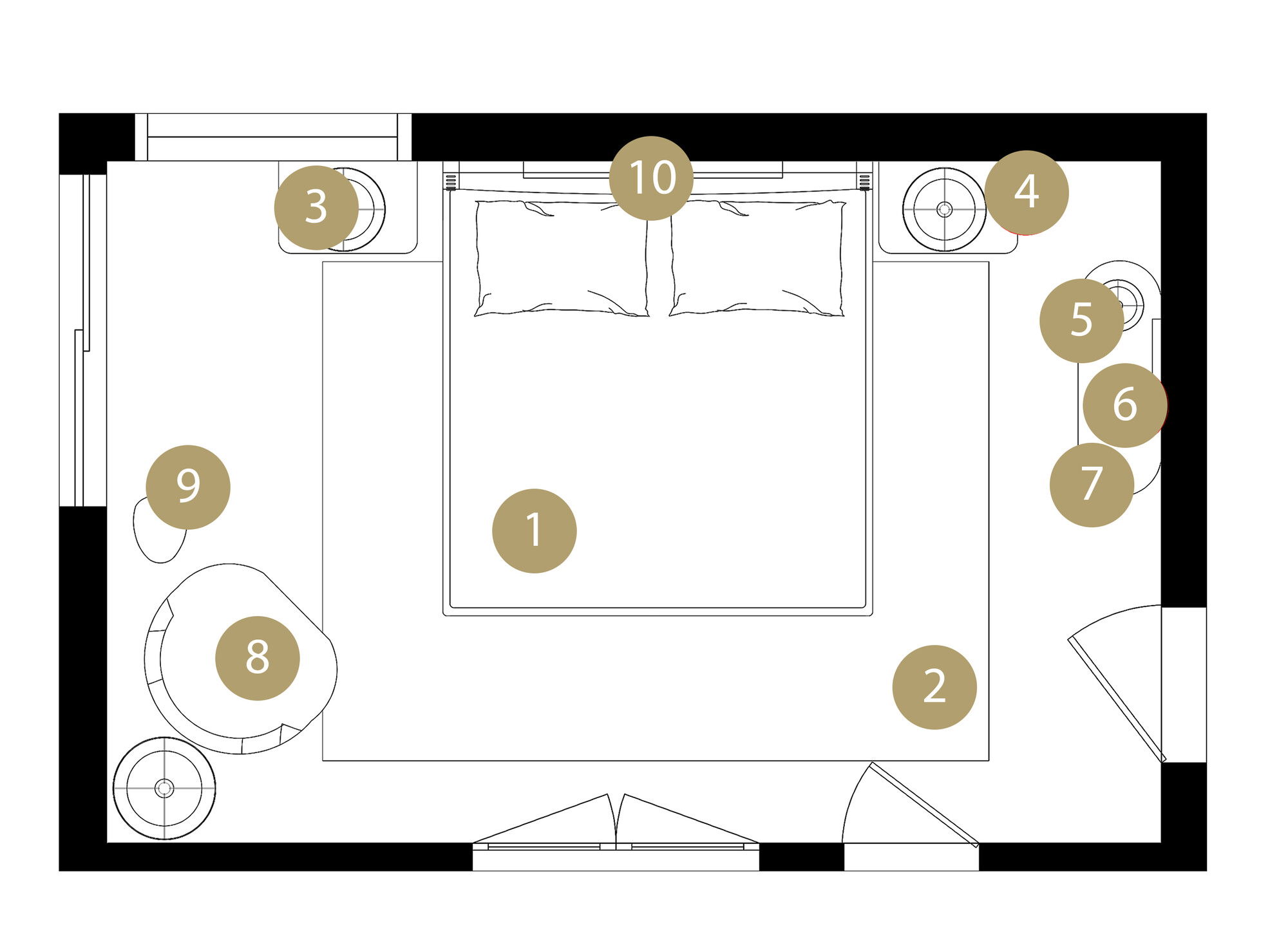 Plano del Dormitorio del Diseñador en Línea