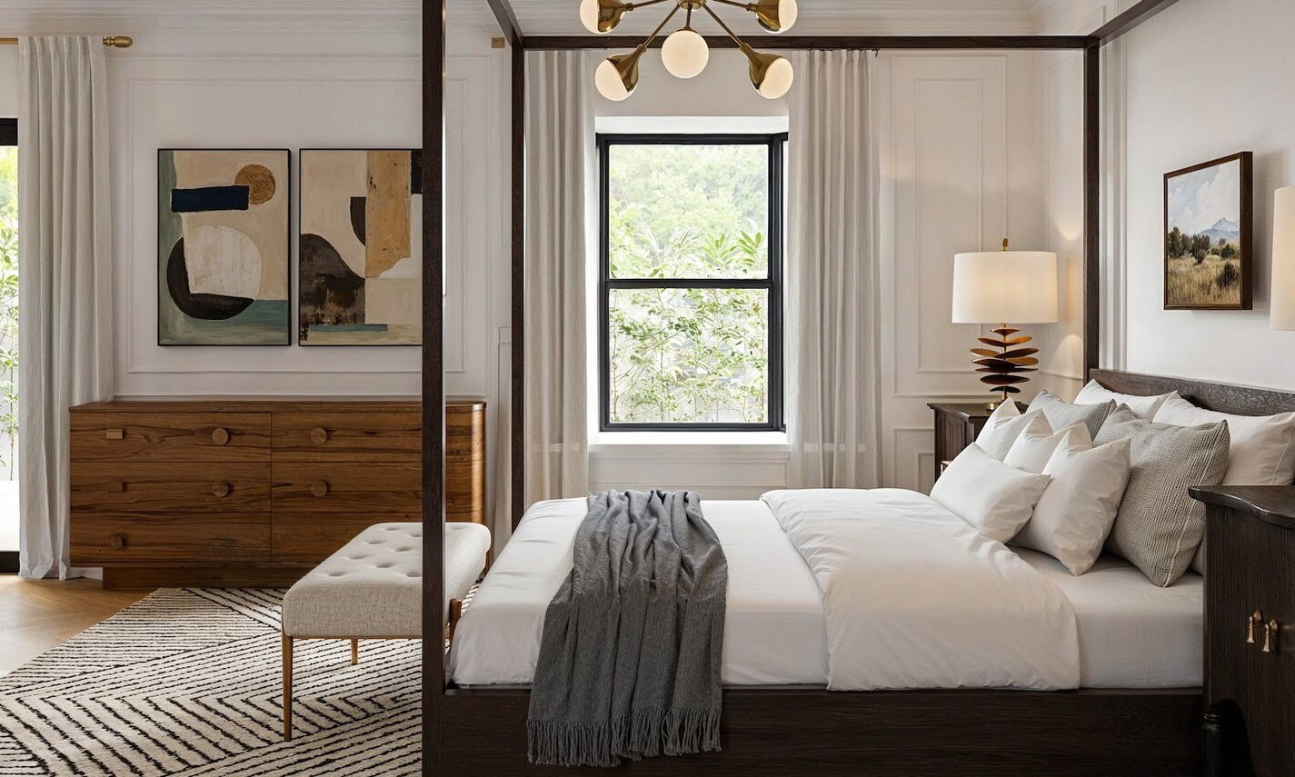 Lux Master Bedroom With Ensuite Bath Remodel by interior designers in Fort Lauderdale, Florida