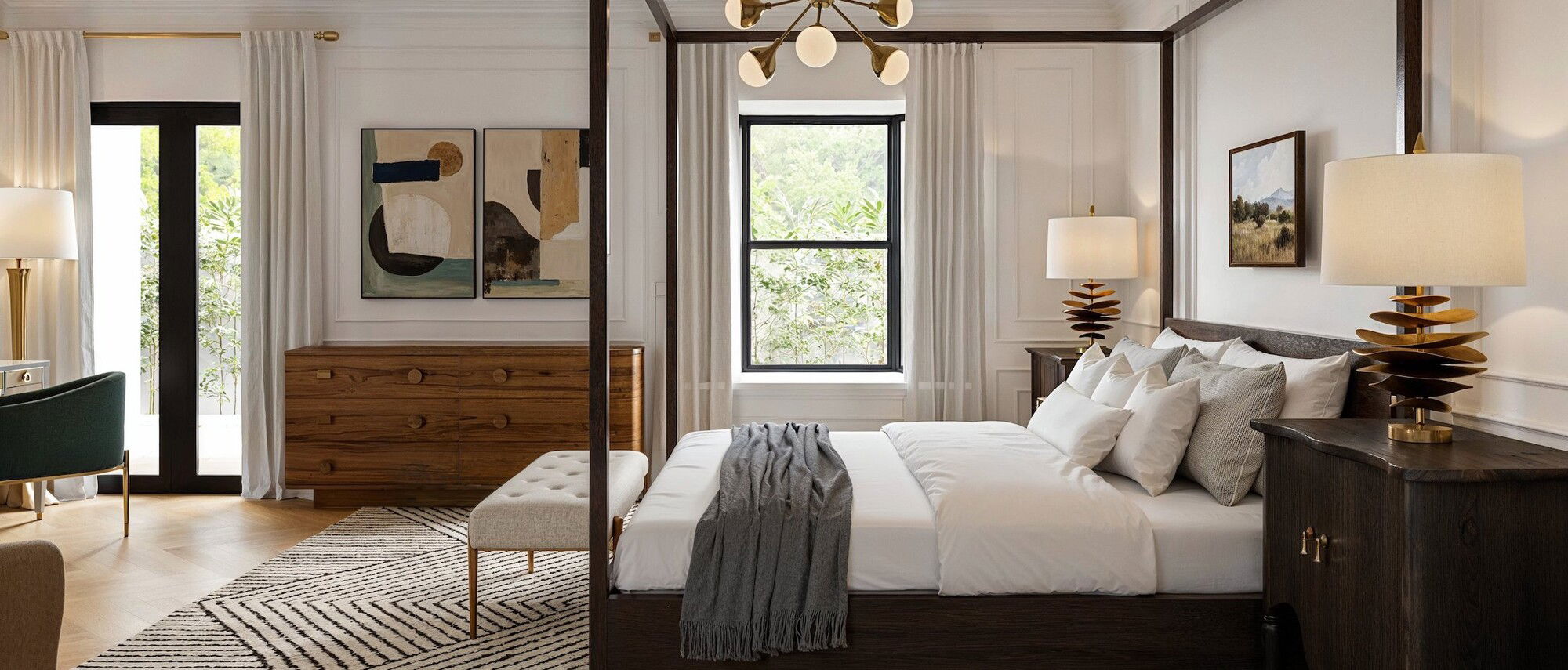 Lux Master Bedroom With Ensuite Bath Remodel by interior designers in Naples, Florida