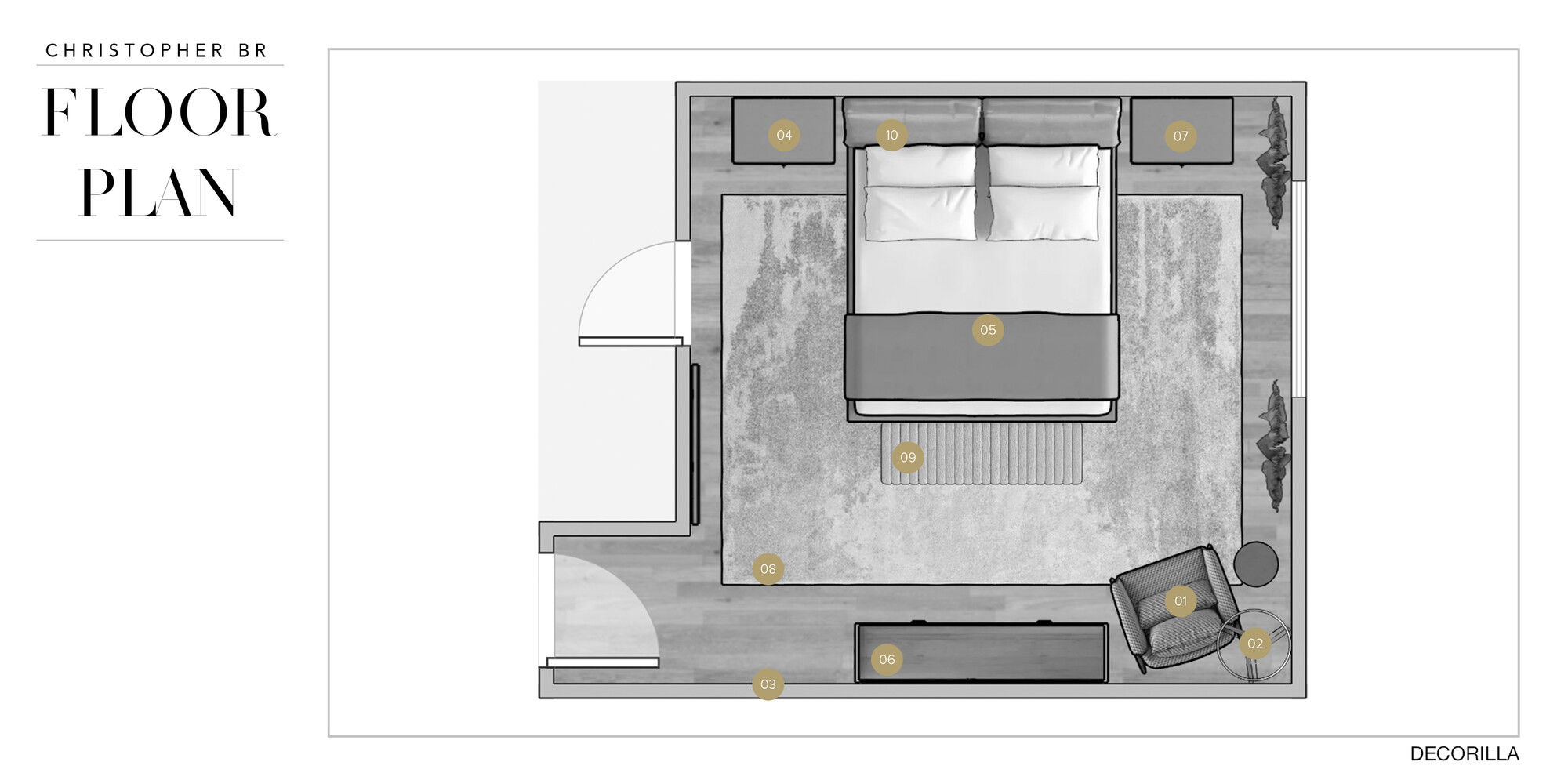 Online Designer Bedroom Floorplan