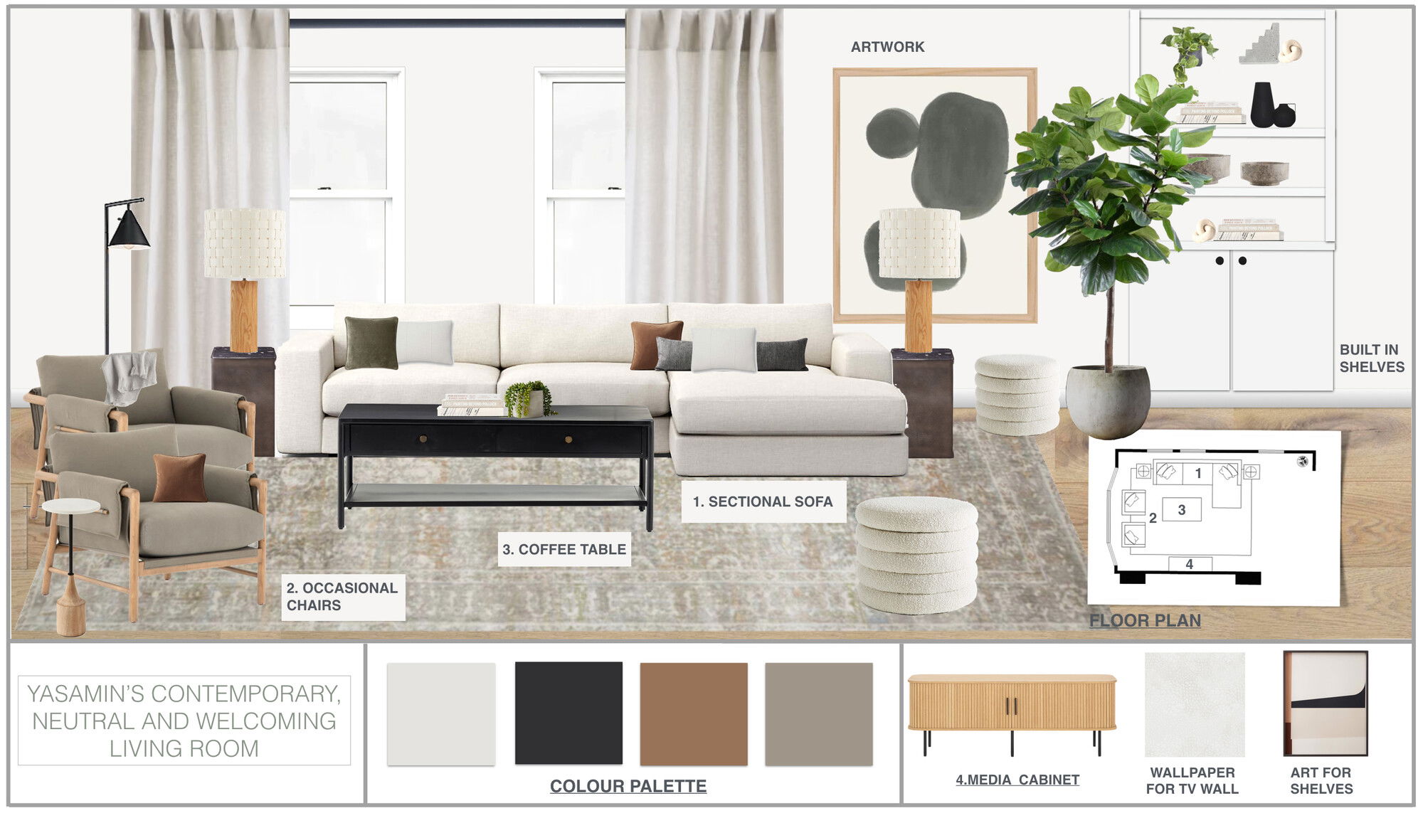 Ideas de diseño interior para sala de estar de diseñador en línea