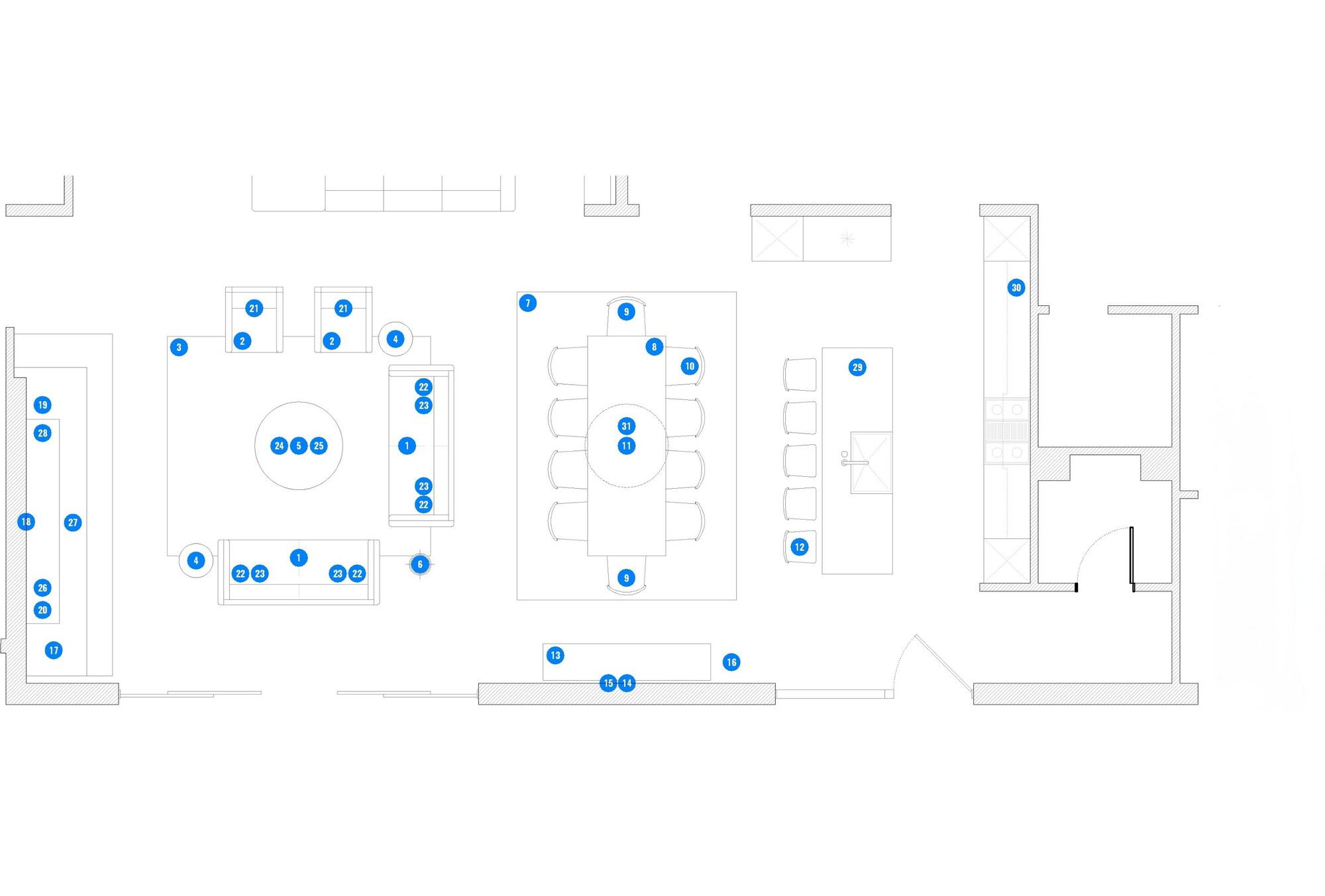 Plano de Sala-Comedor del Diseñador en Línea