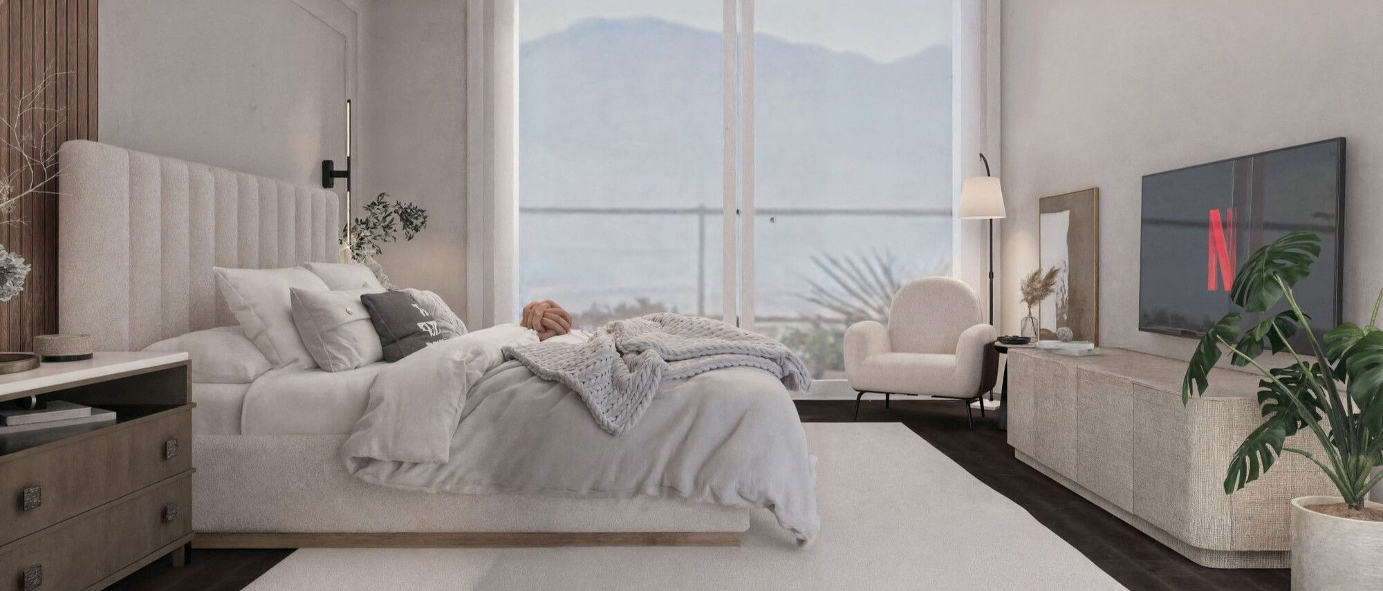 Contemporary and Relaxing Bedroom Remodel- After Rendering