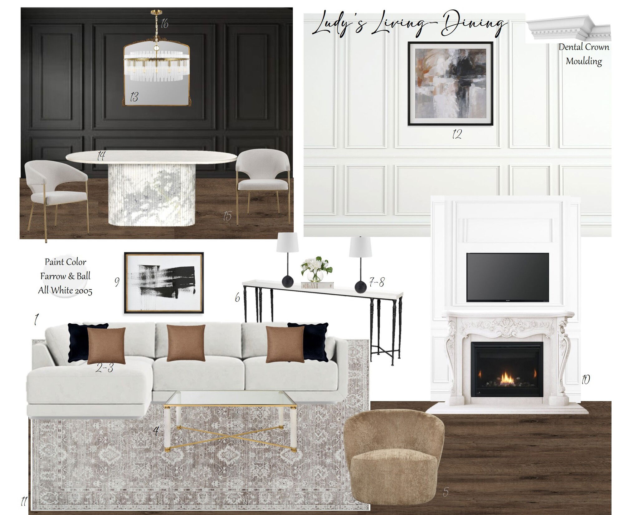Online Designer Combined Living/Dining Interior Design Ideas