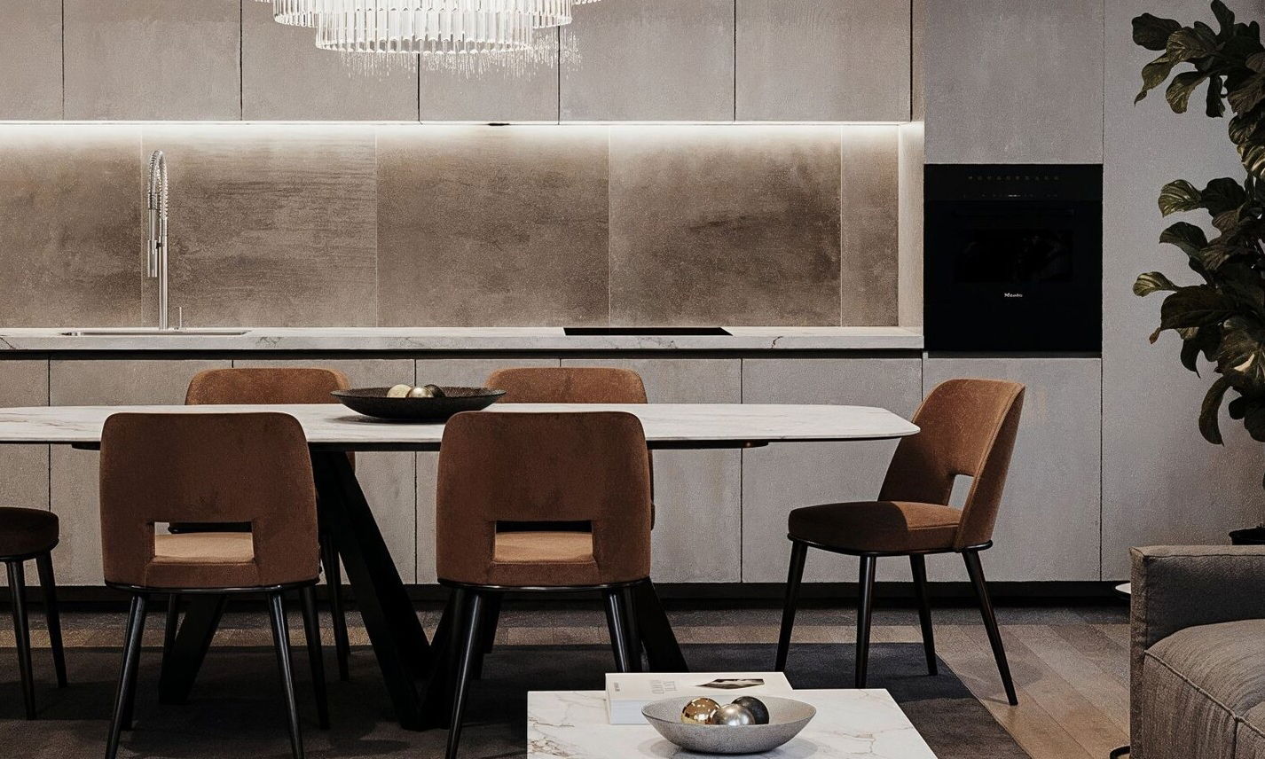 Condo Combined Living and Dining Room Design